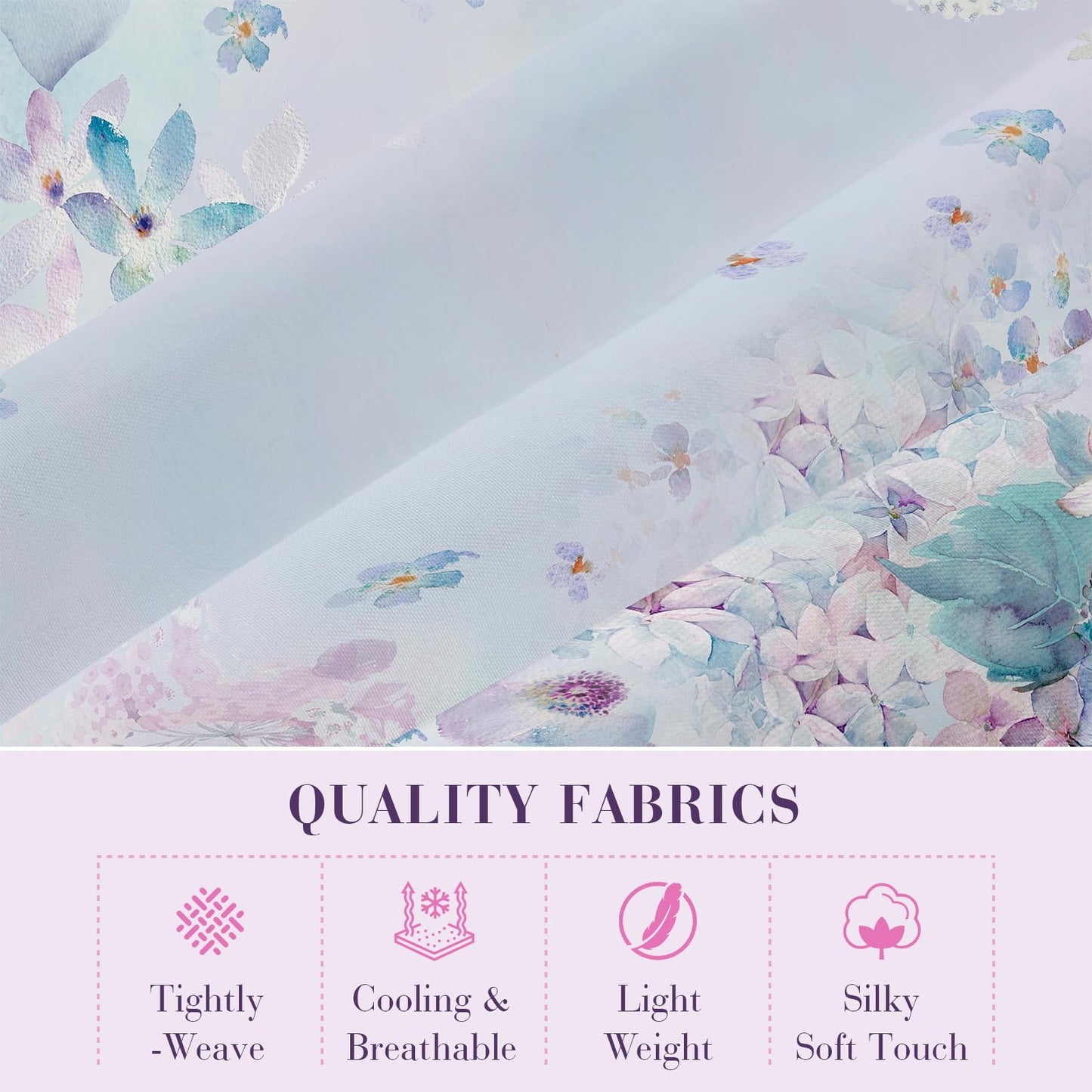 YIYEA Floral Sheets King Size, Premium Double Brushed Microfiber Bed Sheet Set for All Season, Soft Breathable, 16" Deep Pocket, Shrinkage and Fade Resistant, 4PC, King