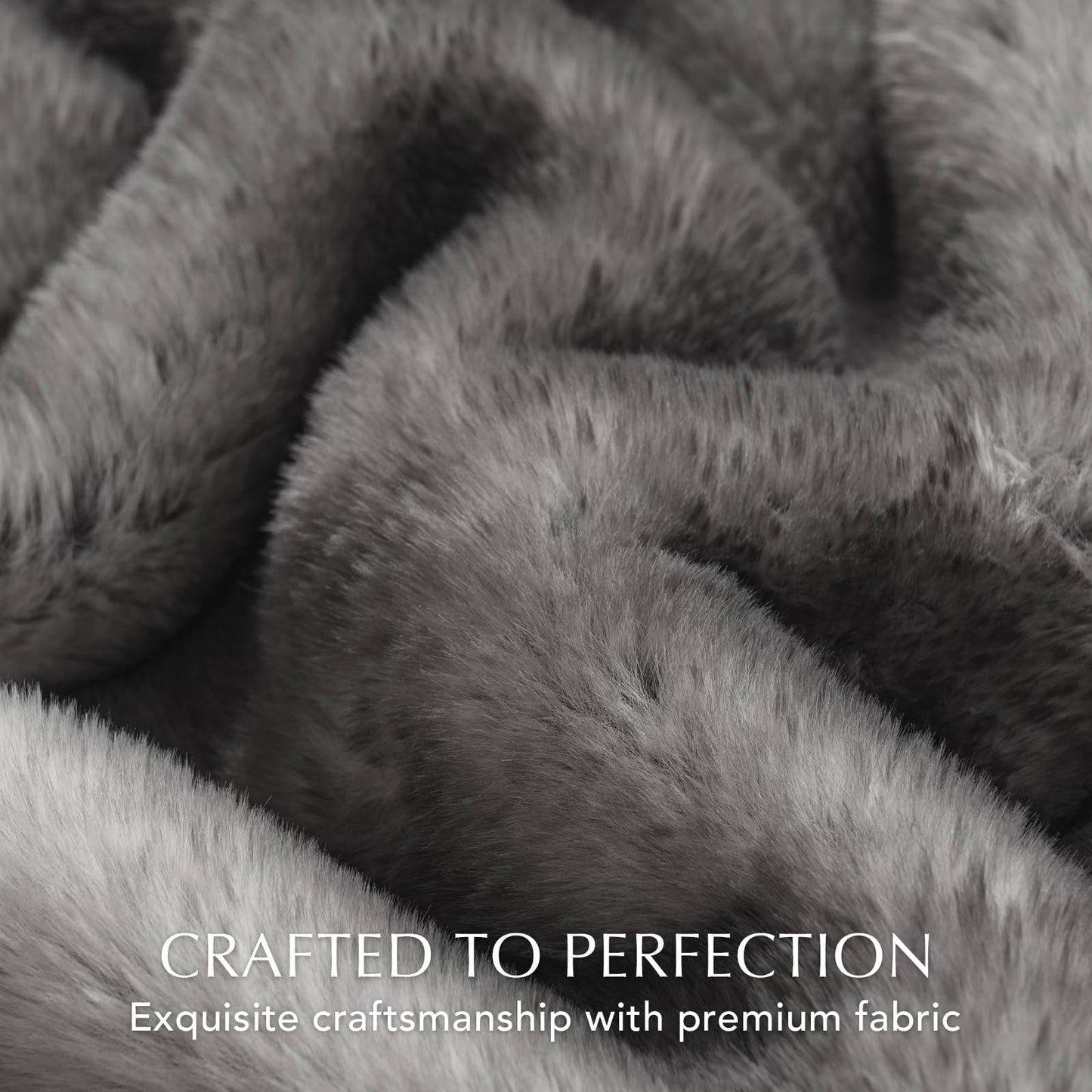EVERGRACEHOME Ultra Soft Luxury Fluffy Mink Faux Fur Throw Blanket, Thick Warm Fall Winter Blankets for Bed, Couch, Cozy Plush Reversible Blanket for Chair, Sofa (Ombré Silver Onyx, 60"x80")