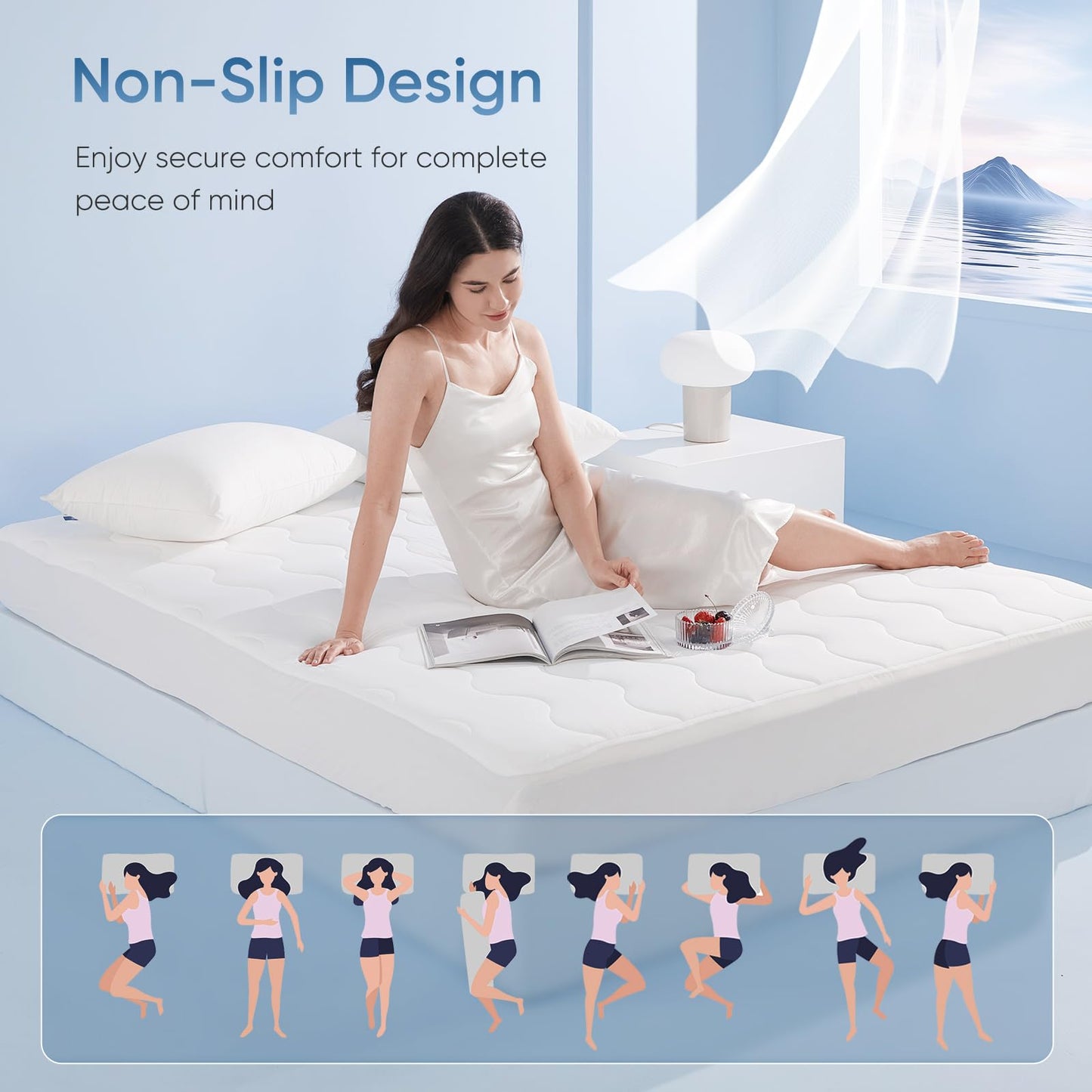 Elegear King Cooling Mattress Pad for Hot Sleepers, Waterproof & Cool-to-Touch Mattress Topper with Arc-Chill 3.0, TriSupport 3D Grid, Soft Fluffy Feel, Machine Washable, Deep Pocket Up to 18"