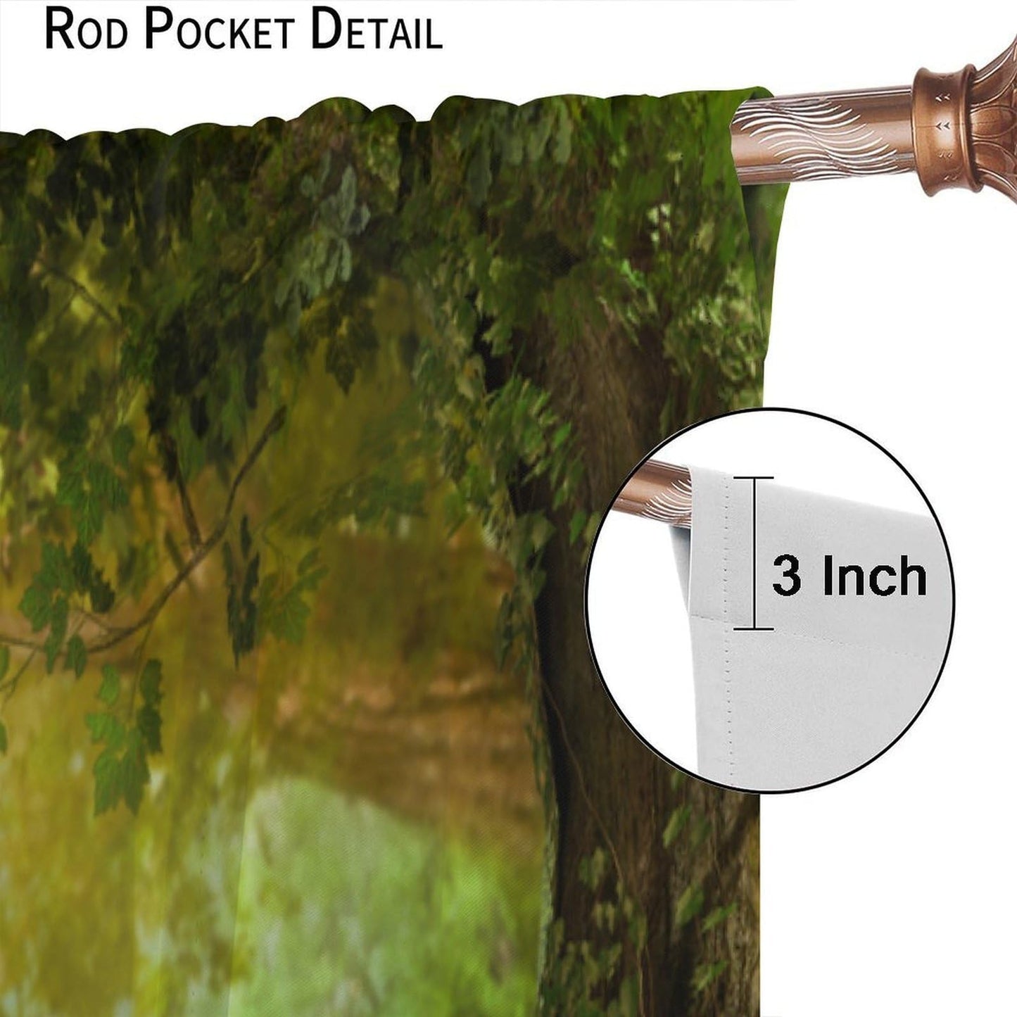 TYVGICZ Forest Curtains,Tree Cave Drapes Fantasy Nature Landscape Backdrop Rainforest Jungle Window Treatments for Bedroom Decor 42x45Inch 2Panels