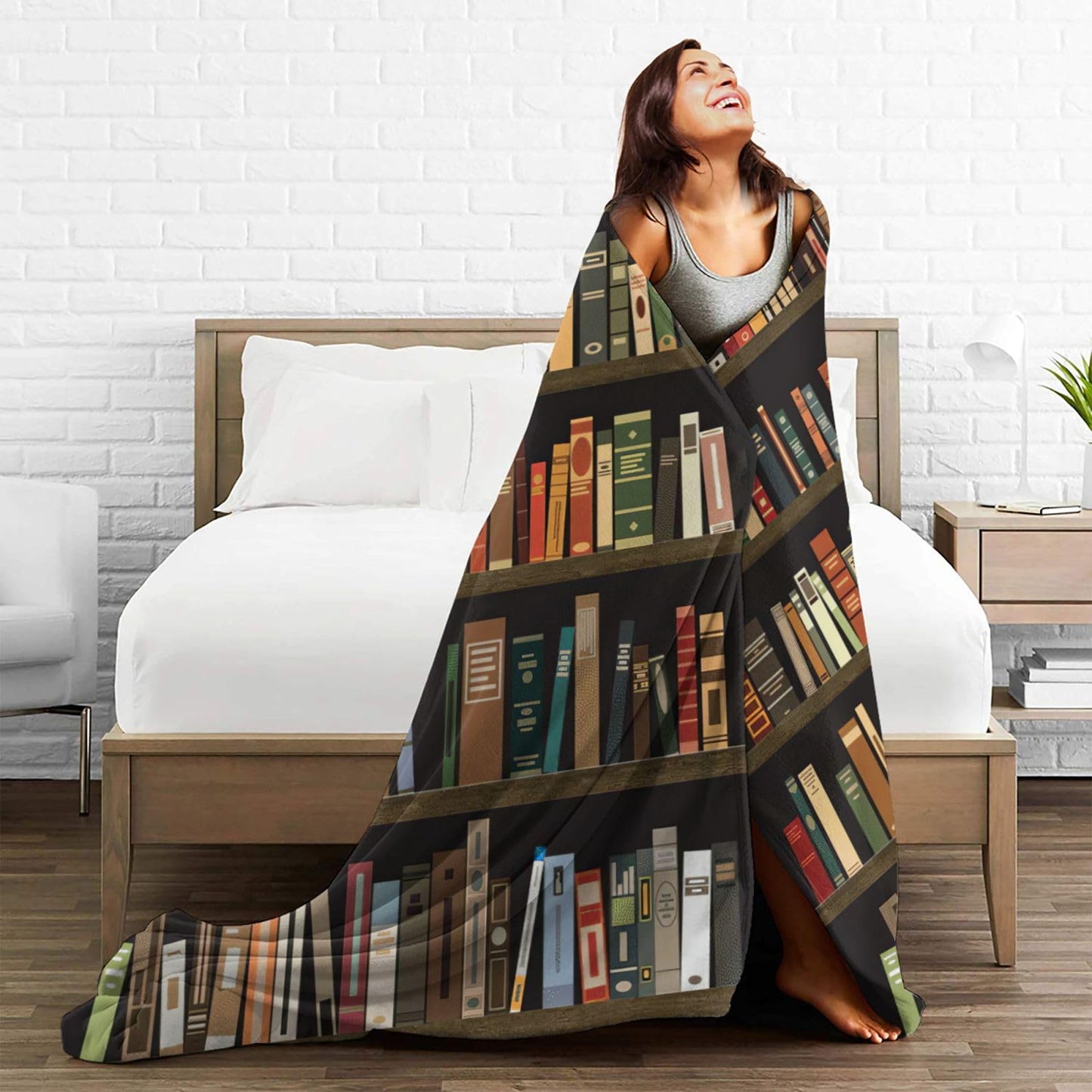 Book Blanket Book Decor Inspirational Throw Blanket Gifts for Girls Boys Book Lover Winter Couch Bedding Super Warm Soft Plush Lightweight Fleece Flannel Bed Blanket for Kids Adults Men Women 50"X40"