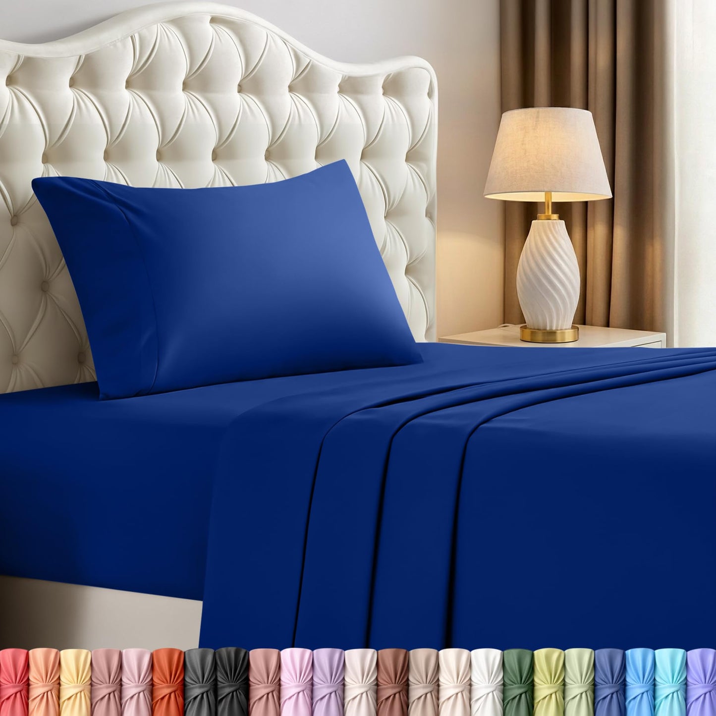 Utopia Bedding Twin Sheet Set – 3 Piece Bed Sheets for Twin Size Bed, Soft and Breathable Microfiber, Includes 1 Fitted Sheet, 1 Flat Sheet and 1 Pillowcase – Oeko Tex (Royal Blue)