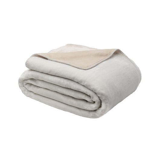 Mon Chateau 112" x 92" Haven Reversible Flannel Throw Blanket for Couch, Sofa, or King Size Bed, Luxury Over-Sized Ultra Soft Plush Blanket for Sleeping or Home Decor, Oatstone