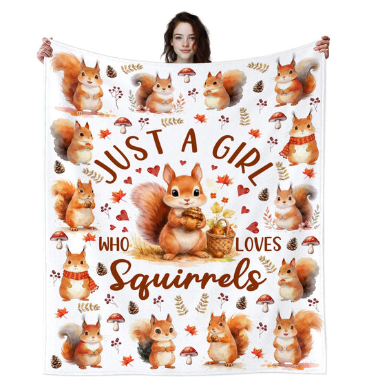 MOUND BOOM Squirrel Blanket Gifts for Squirrel Lovers Adults Kids,Squirrels Stuff Animal Pattern Blankets and Throws,Funny Squirrels Theme Gifts for Women Girls 50"X40"