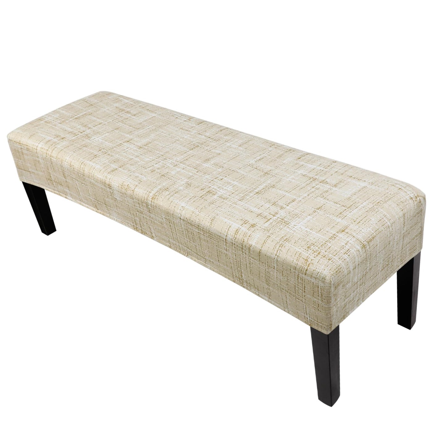 SearchI Dining Bench Cover, Stretch Washable Long Bench Seat Covers, Rectangle Dining Table Bench Slipover for Dining Room, Living Room, Kitchen(Beige Linen-Look Print)