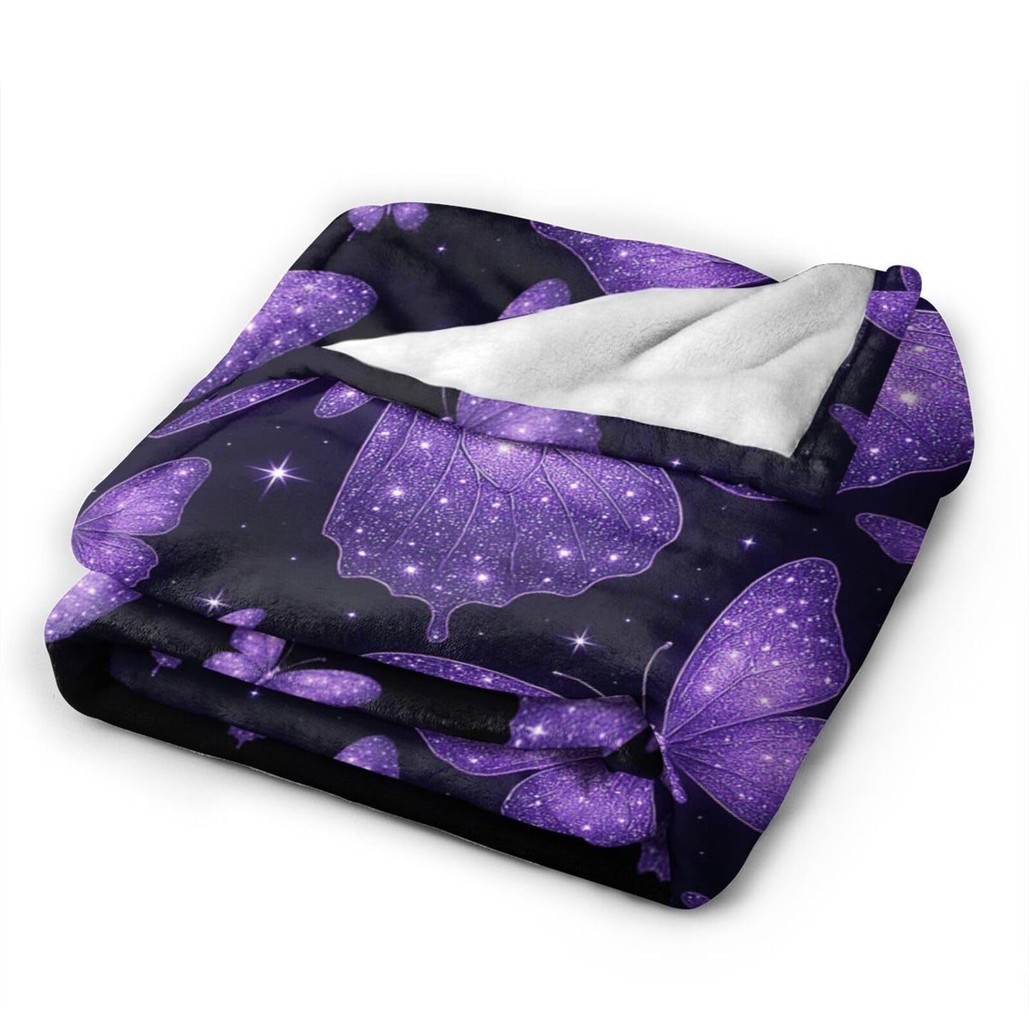 Butterfly Blanket for Women Beautiful Purple Butterflies Fleece Blanket Soft Cozy Fuzzy Plush Warm Stuff Animal Bedding Blankets Gifts for Girls Boys Kids Adult Men 40"X50"