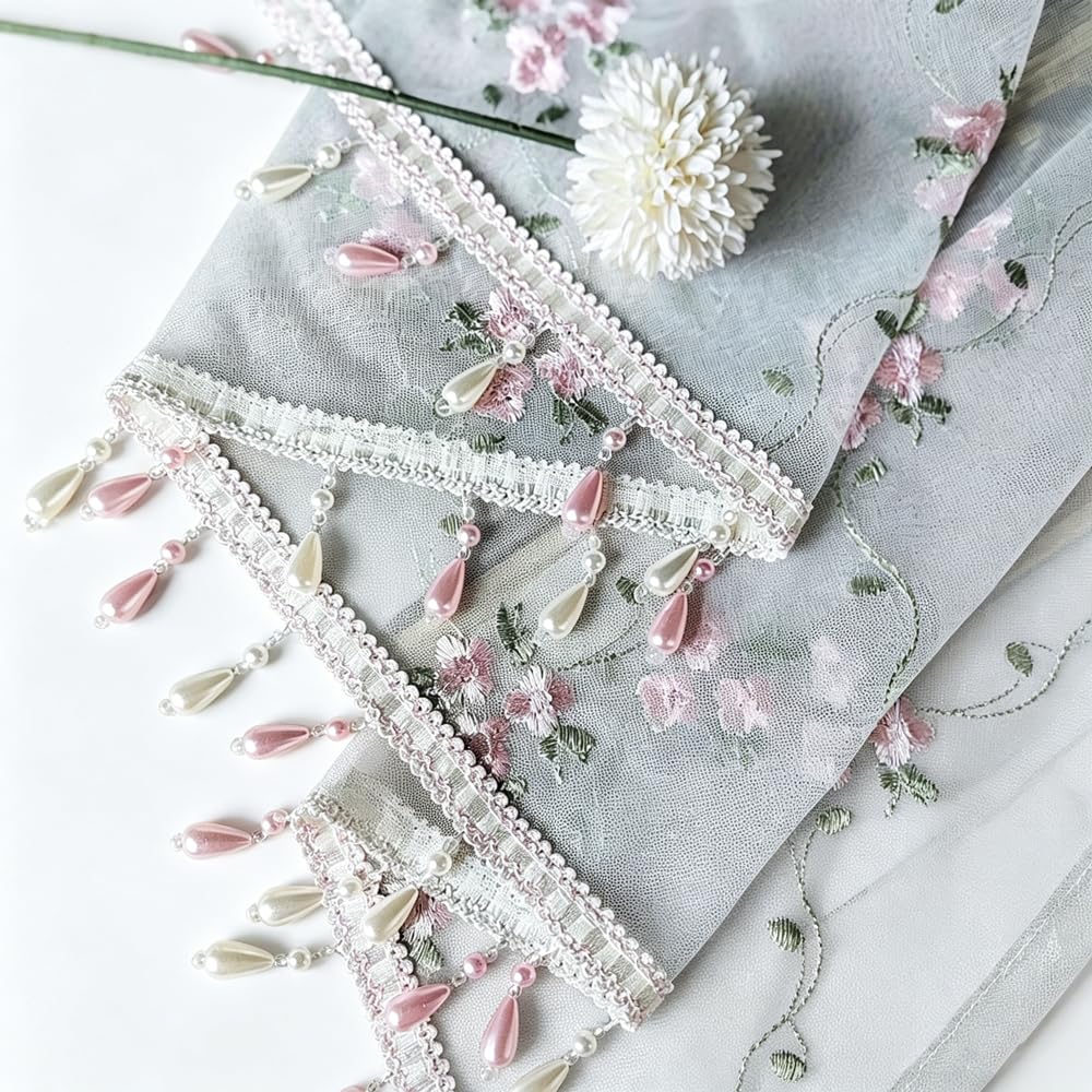 1PC Victorian Style Floral Sheer Swag Curtain Valance for Arched Door