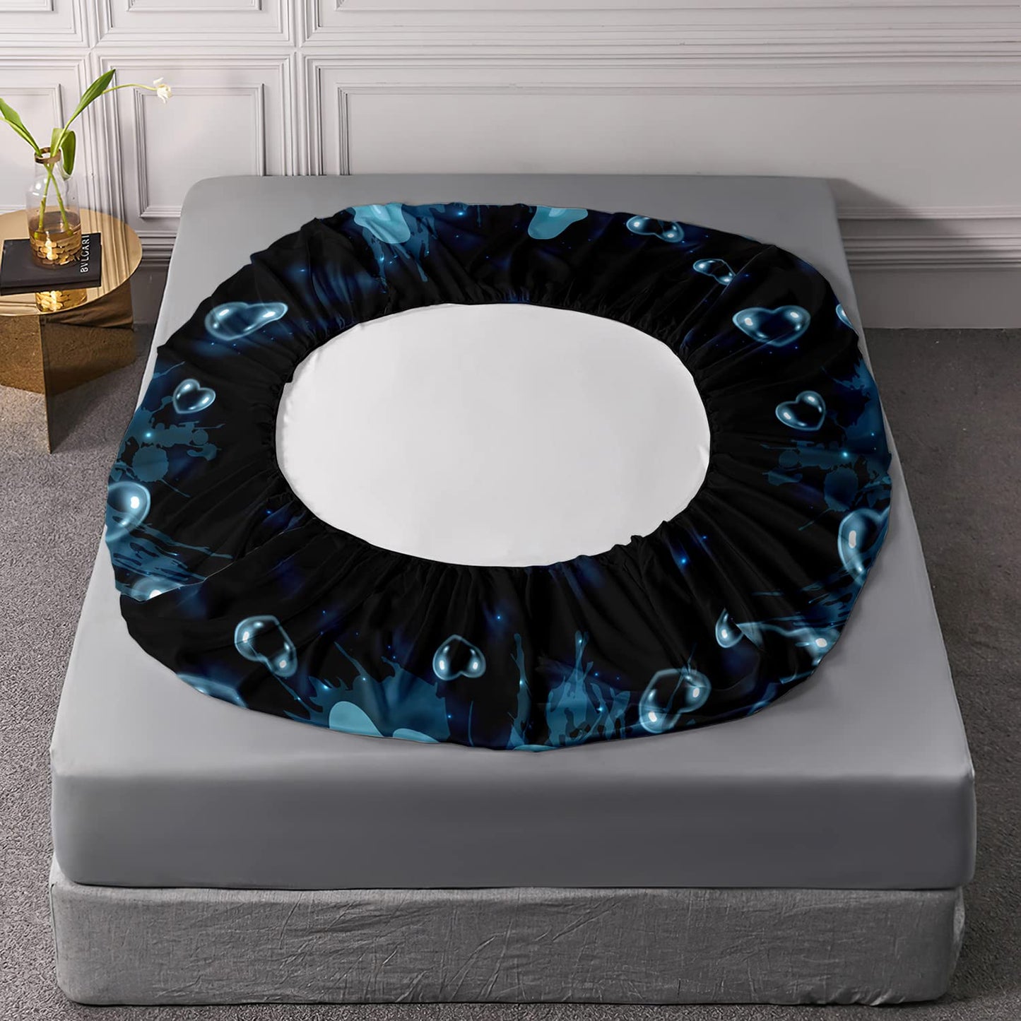 HOSIMA Axolotl Bedding Set Blue Axolotl Pattern Kawaii Fitted Sheet Set Twin Size for Kids Bedroom Decor,1 Fitted Sheet+2 Pillowcases.