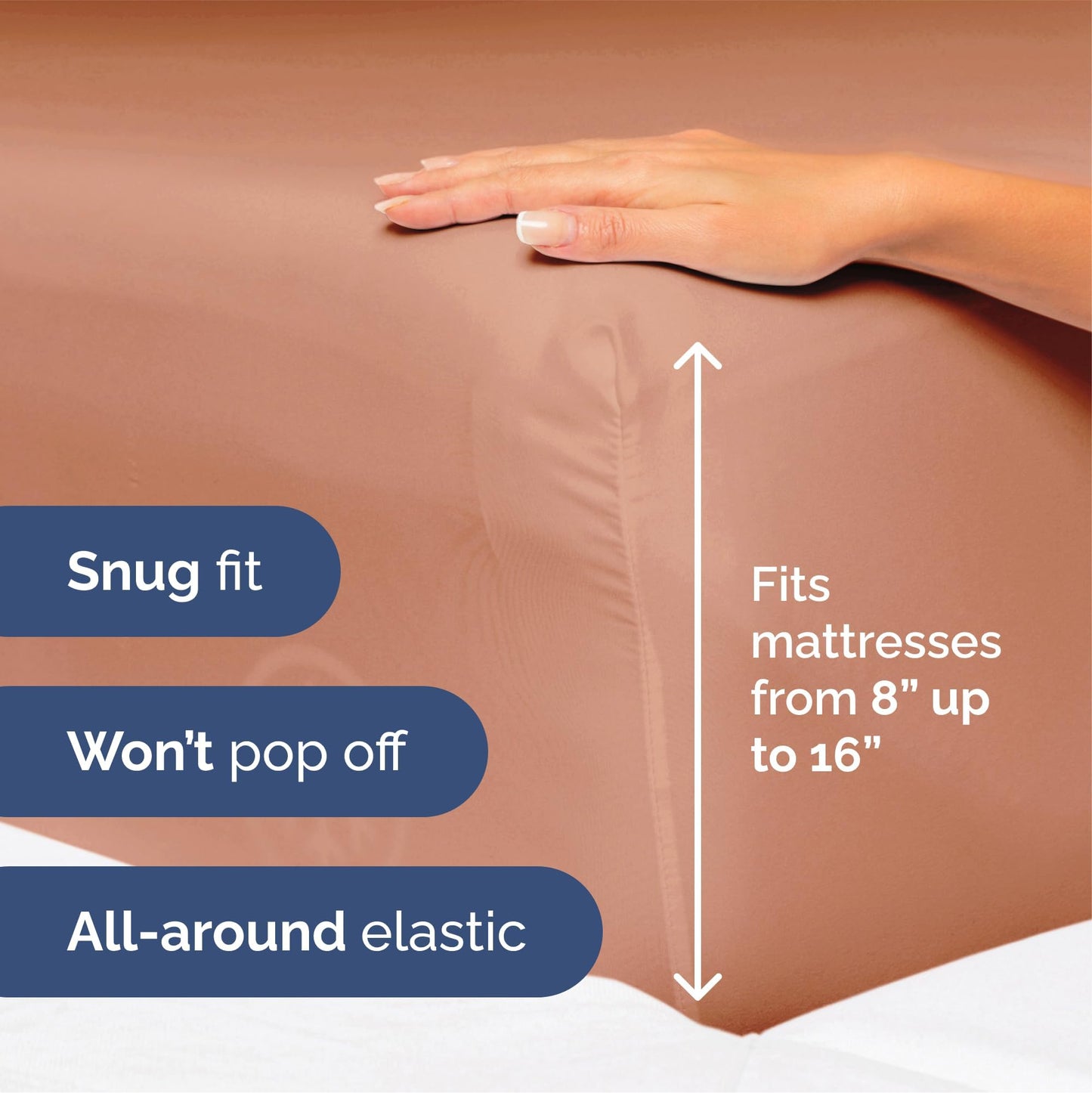 Queen Size 4 Piece Sheet Set - Ultra Soft & Cooling Bed Sheets - Fits 8 Inch to 16 inch Mattress - Wrinkle Free & Fade Resistant with Deep Pockets - Breathable, Comfy Hotel Luxury Bedding - Warm Peach