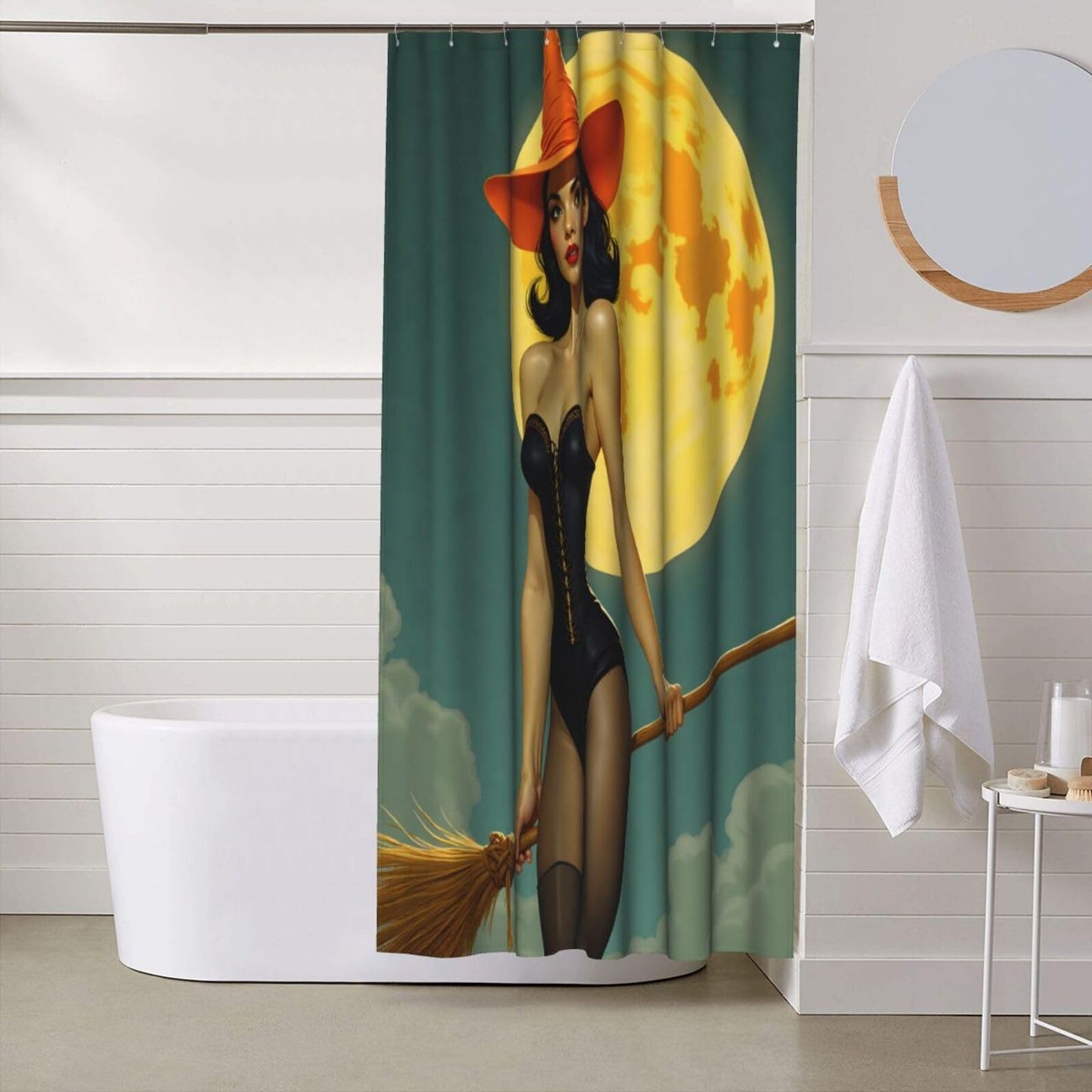 HEILIVIO Shower Curtain Witch Waterproof Fabric Stylish Durable Bathroom Decor,Quick-Dry,60x72inches,Includes Hooks