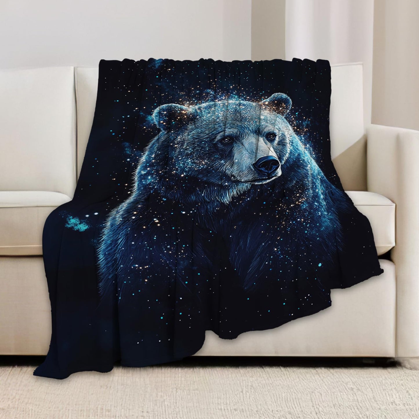 Bear Blanket, Bears Throw Blanket, Bear Gifts, Animal Blankets, Bears Stuff Fleece Flannel Plush for Mann Women Girls Lovers Adults Soft Bedding for Sofa Office Home Decor 40"X50"