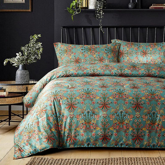 LifeTB Queen Comforter Set Vintage Floral Boho Comforter for Queen Bed Aesthetic Floral Bedding Comforter with 2 Pillowcases Flower Leaves Boho Bedding Sets Farmhouse Botanical Flower Comforter Set