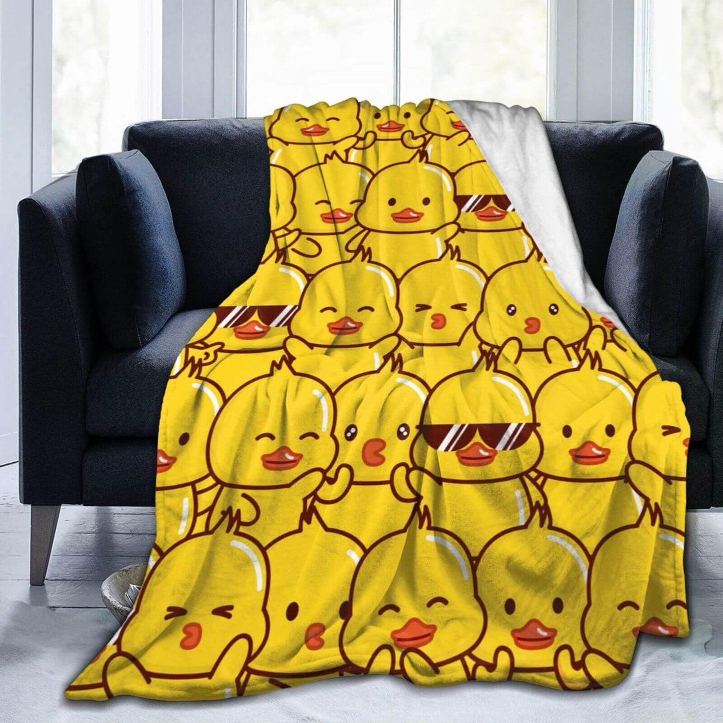 Homieblanket Duck Blanket for Boys Girls, Cute Duck Themed Design Printed Throw Blankets for Kids Lap, Chair Sofa, Warm Soft Cozy Blanket, 40"x 50"