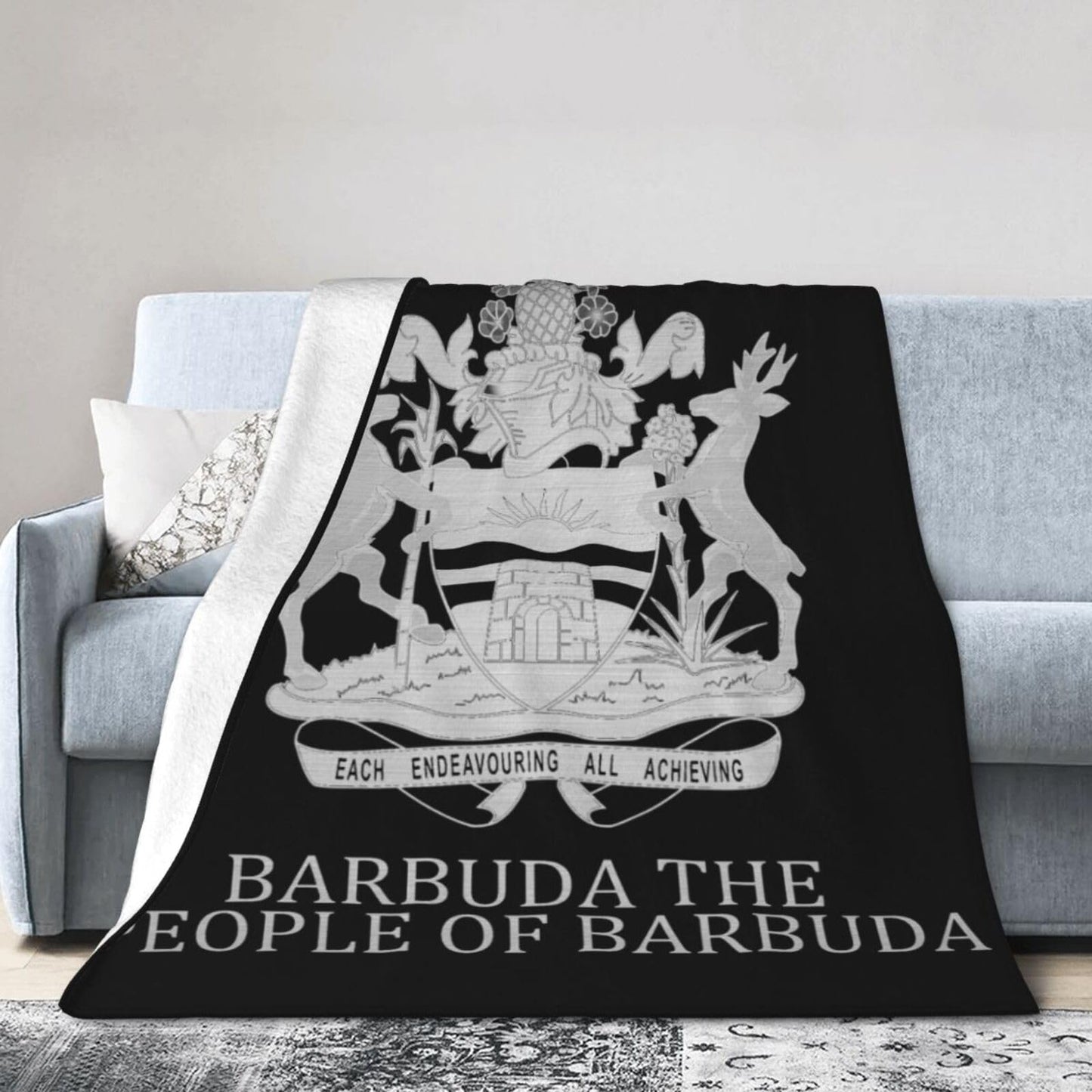 Barbuda Flag Logo Blanket Throw Blanket for Couch Sofa Plush Fleece Bed Blankets Lightweight Comfy Flannel Ultra-Soft Warm Blankets for Home Camping Travel Gift 80"X60"
