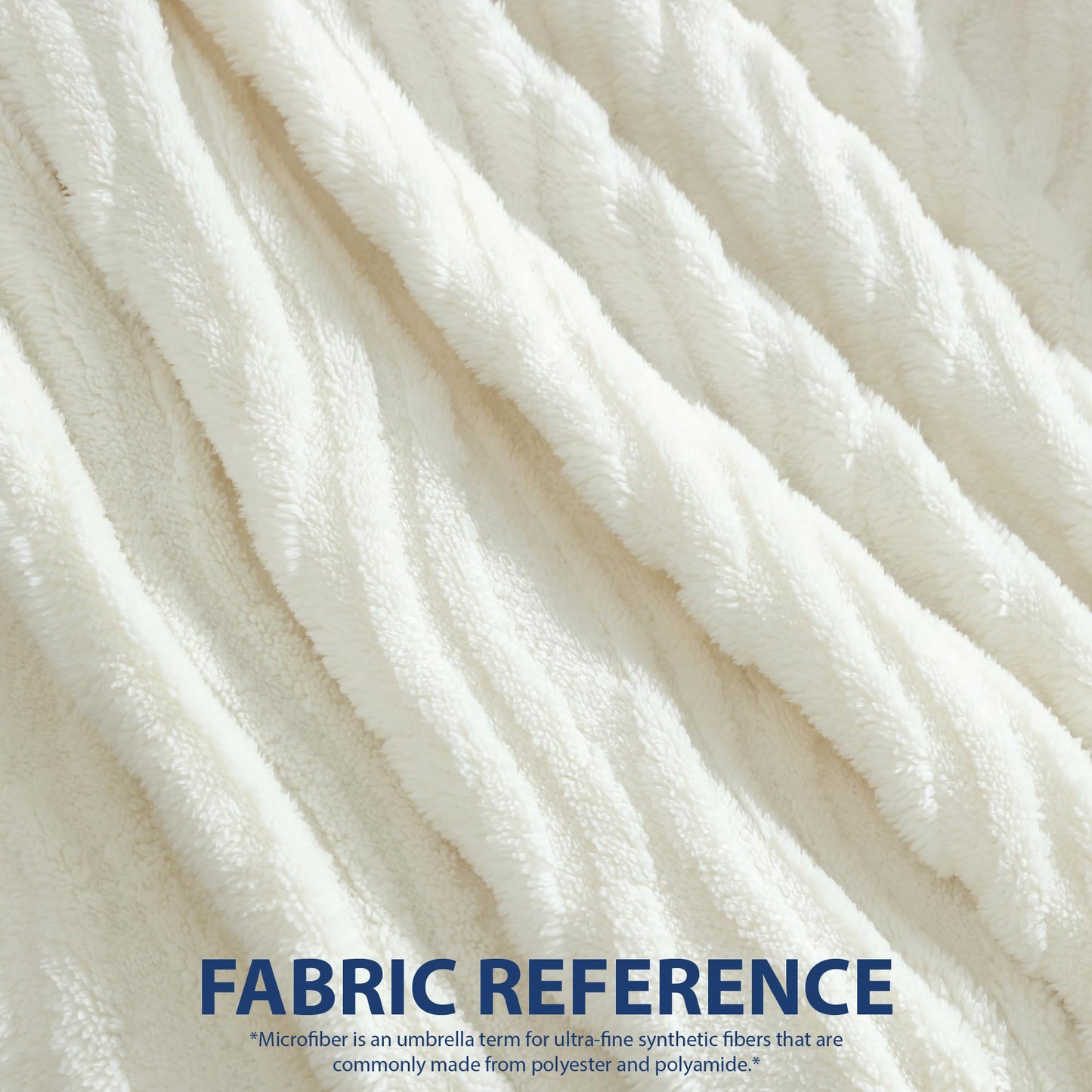 Cozy Ultra Soft Patterned Jacquard Plush 50" x 70" Throw Blanket, Fuzzy Blanket for Bedroom Living Room Sofa Couch, Lightweight & Warm for All Seasons, Machine Washable, Wave, Coconut Milk