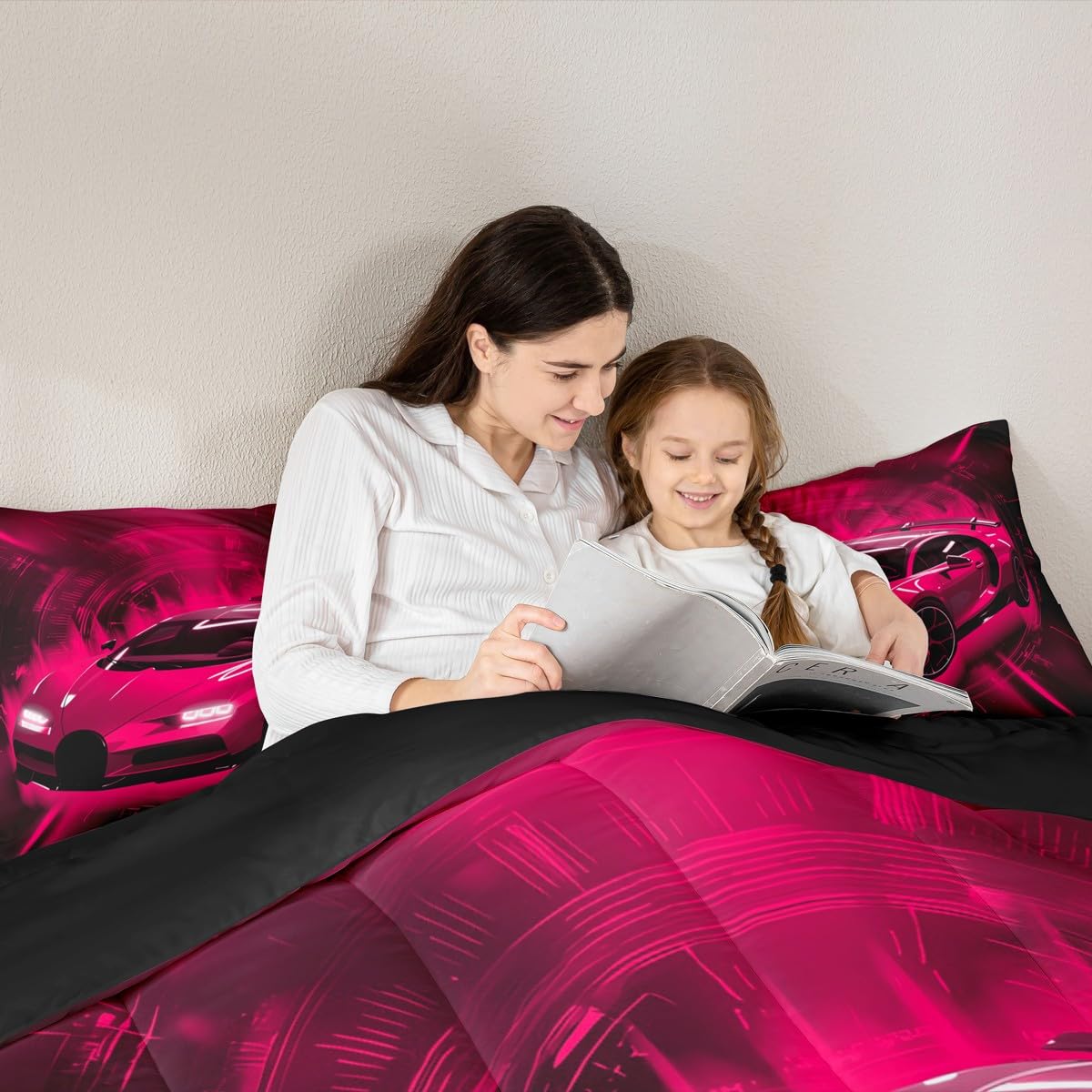 jejeloiu Boys Racing Car Bedding Set Soft for Boys Girls, Race car Comforter Set Twin Size Automobile Duvet Quilt Microfiber Extreme Sports Bedroom Decor 2 Pcs with 1 Pillow Cases