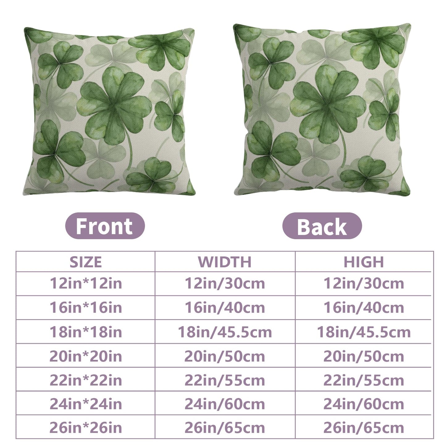 ABSOP St. Patrick's Day Pillow Covers 18x18 Inch Green Shamrock Pattern Decorative Throw Pillow Covers Set of 2 Holiday Pillowcases for Sofa Couch Home Party Bedroom Decor