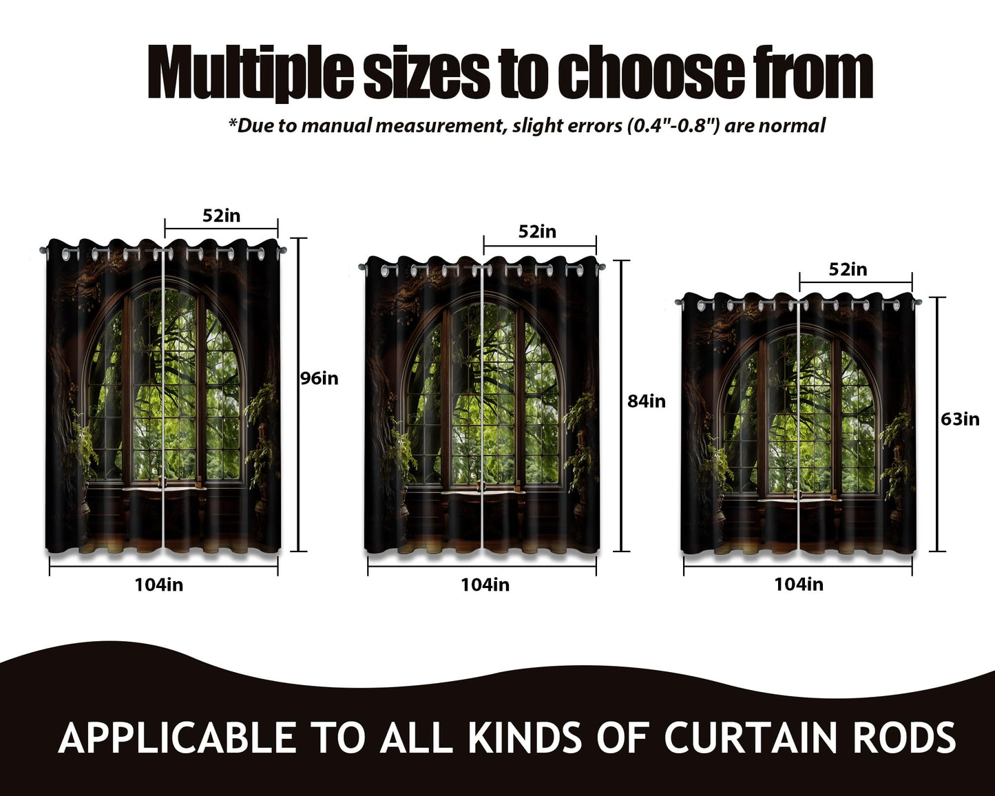 dueeia Forest Landscape Blackout Curtains, 84 X 52 Inch