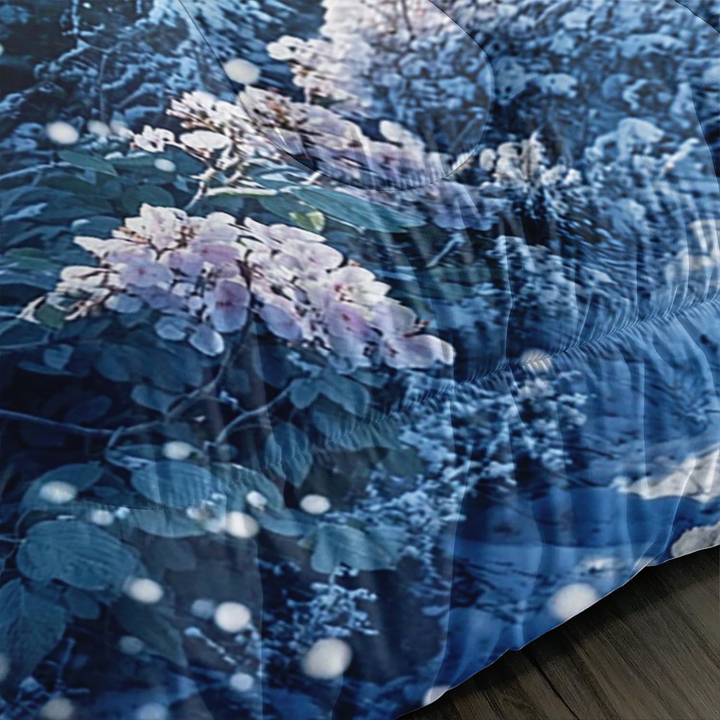 White Tiger Wild Animal Comforter 3Pcs Twin Safari Hunt Flower Bedding Set