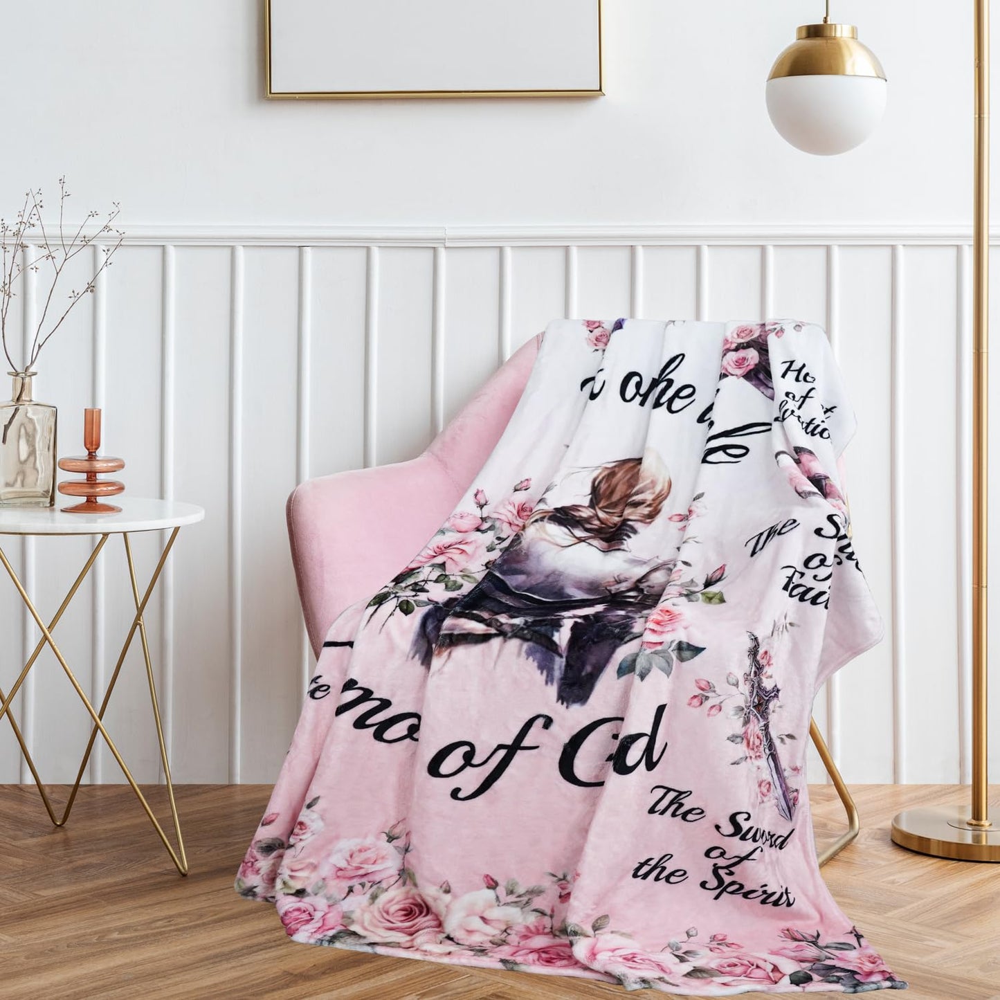 solid can Christian Gifts for Women Throw Blankets 60"x50" The Whole Armor of God Blanket Baptism Gifts Inspirational Religious Faith Bible Verse Gift