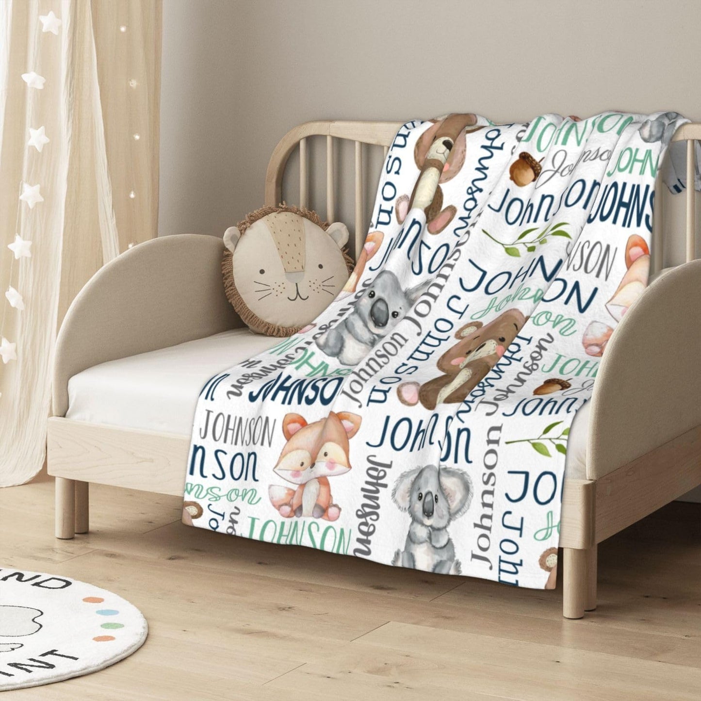 PUREFLY Personalized Baby Blanket - Custom Name Blanket for Girls & Boys, Super Soft Plush Fleece