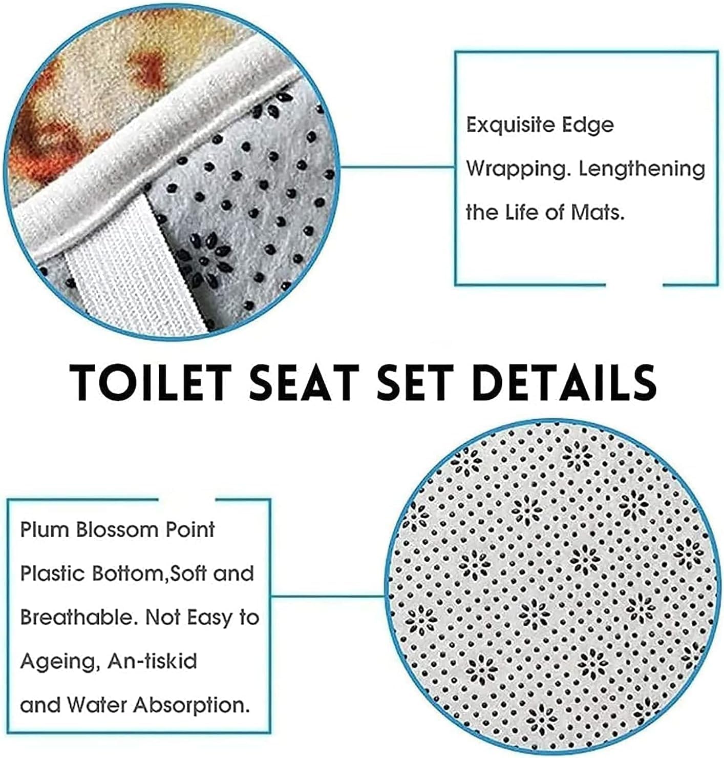 beifivcl 4PCS Blue Rose and Leopard Shower Curtain Bathroom Set with Non-Slip Rugs, Toilet Lid Cover and Bath Mat, Blue Bathroom Decor Set Accessories Shower Curtains with 12 Hooks, 72 x 72 Inch