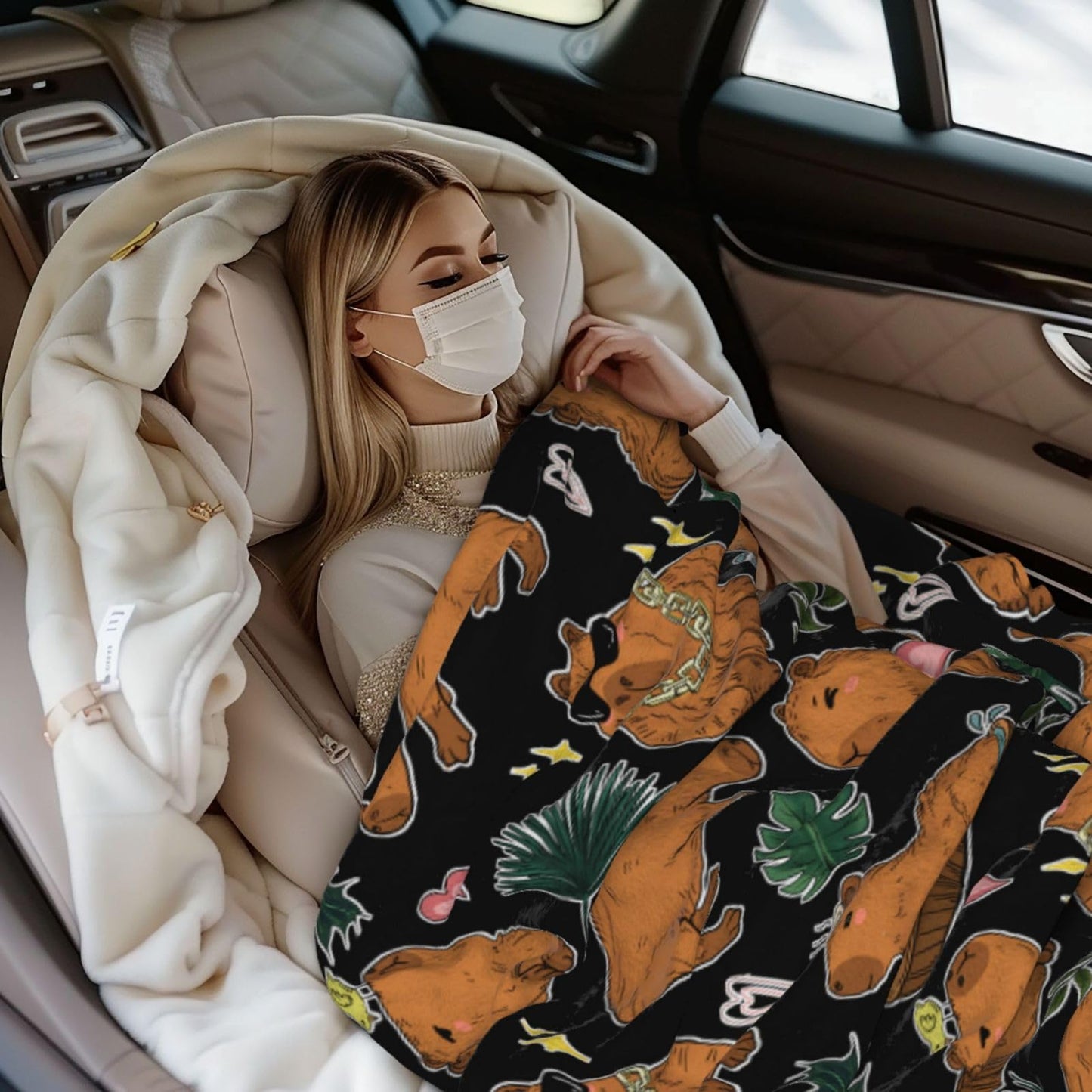 Capybara Blanket Gift for Girls Boys Kids Animals Lovers 50"x40" Fuzzy Soft Cozy Cute Capybaras Blankets Soft Throws Warm Lightweight Plush Flannel Throw Blanket Bed Couch Sofa Women Men Gift