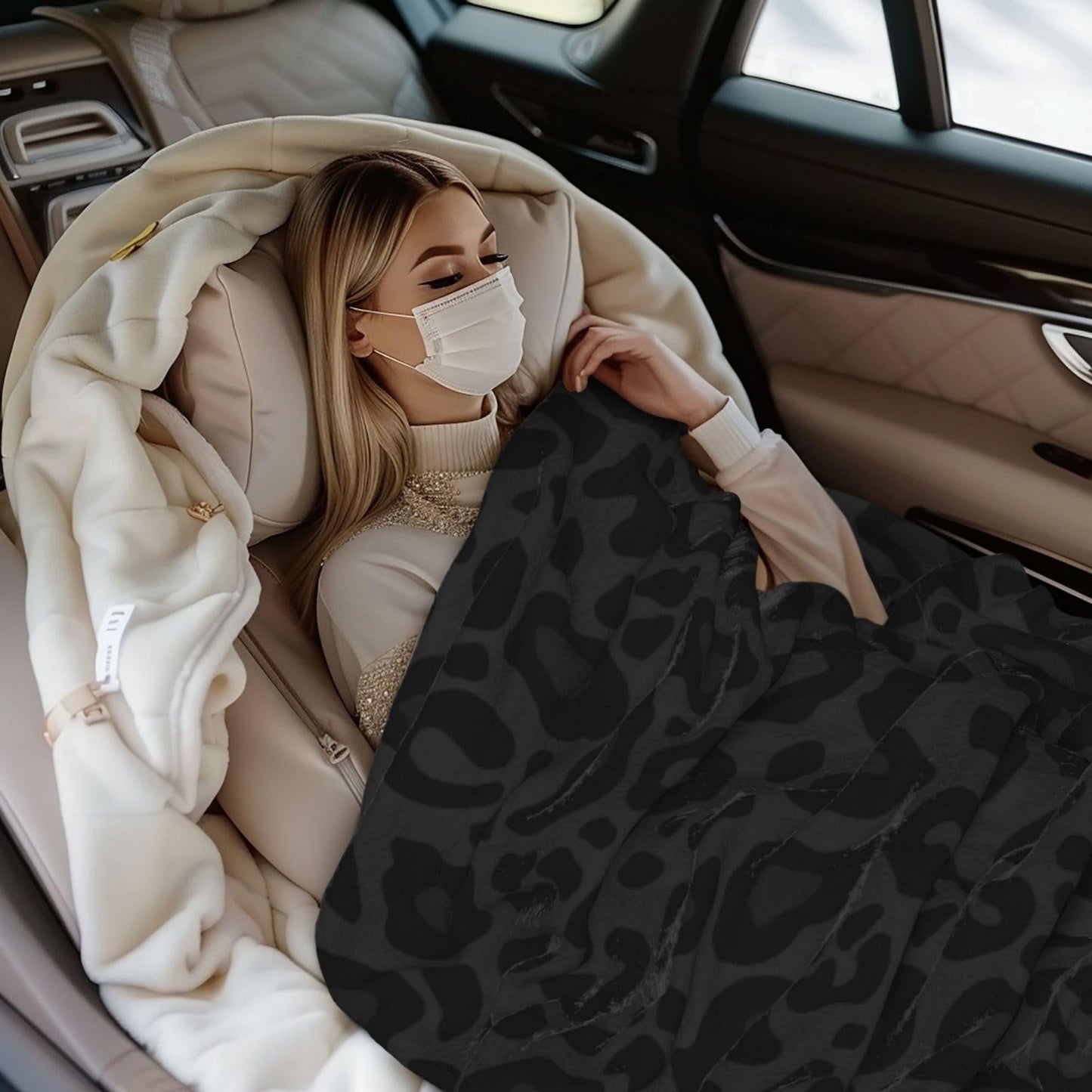 Jbofyee Black Leopard Print Throw Blankets All Season Ultra Soft Warm Cheetah Fleece Blanket for Home Bed Sofa Couch Chair Outdoor Travel Camping 50x40 Inch