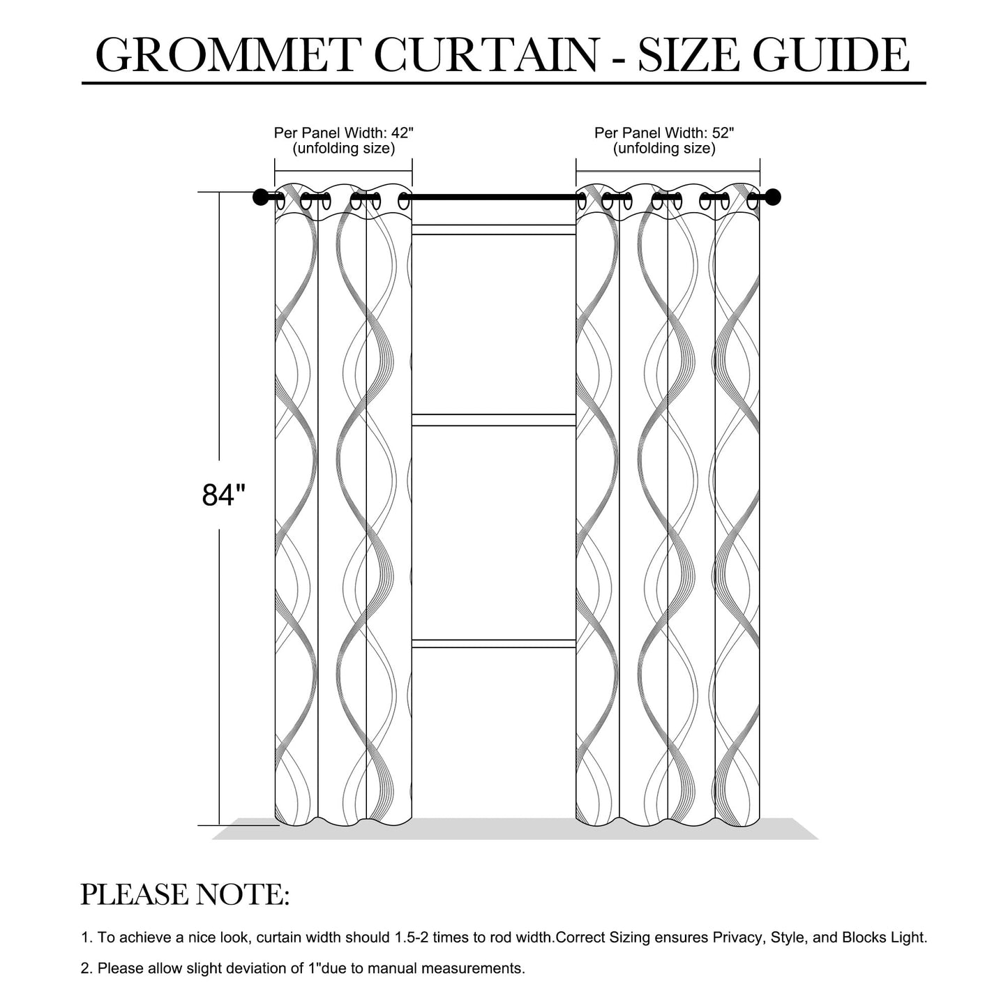 NICETOWN Blackout Curtains 84 inch Length 2 Panels Set, Noise Reducing Thermal Insulated Wave Line Foil Print Design Blackout Curtains for Patio Sliding Glass Door (Burgundy Red, 52-inch Width)