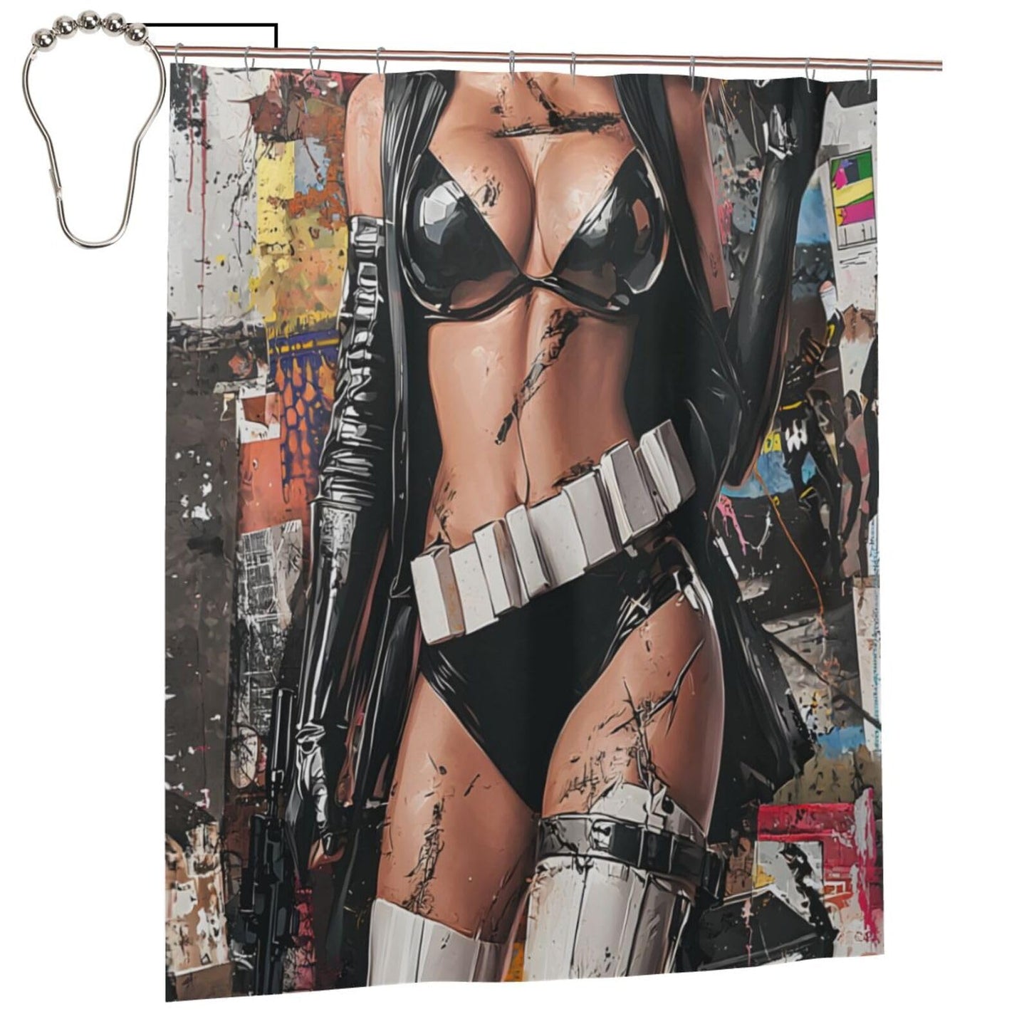 HEILIVIO Shower Curtain Funny Creative Stormtrooper Waterproof Fabric Stylish Durable Bathroom Decor,Quick-Dry,60x72inches,Includes Hooks