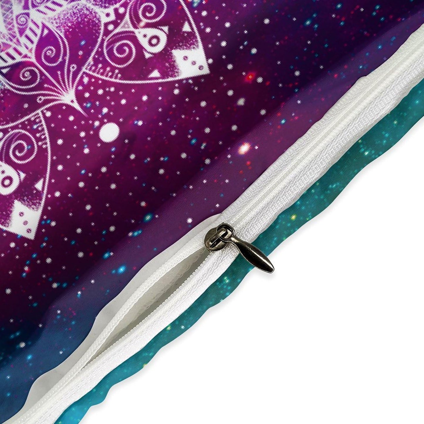 AAVEUP Hippie Comforter Set Boho Mandala Galaxy Space Indian Trippy Aesthetic Purple Blue Printed Bedding Set with 1 Comforter and 2 Pillowcases for Boys Girls Bedroom 79x90in (Without Liner)