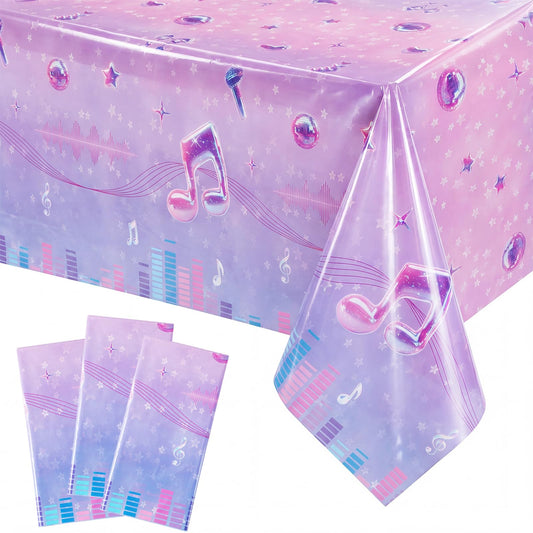 Irenare 3 Pack Kpop Theme Table Cloth Korean 54 x 108 Inch Kpop Birthday Decoration Girl Group Table Cover Disposable Waterproof Plastic Tablecloth for Birthday Supply Girl Fan Concert (Music)