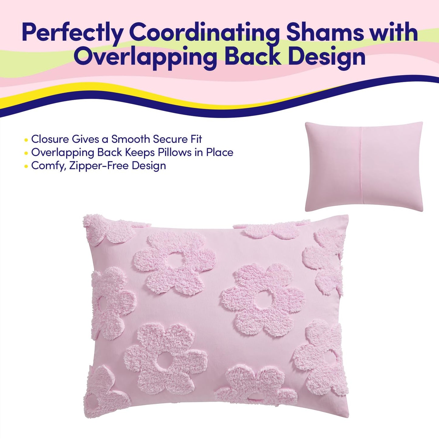Kids Twin Size Bed in a Bag Tufted Comforter & Sheet Set – Complete Bedding Set with Corner Strap Fitted Sheet, Ultra Soft Lightweight All Season Comforter, Girls Bedroom, Dorm, Guest Room