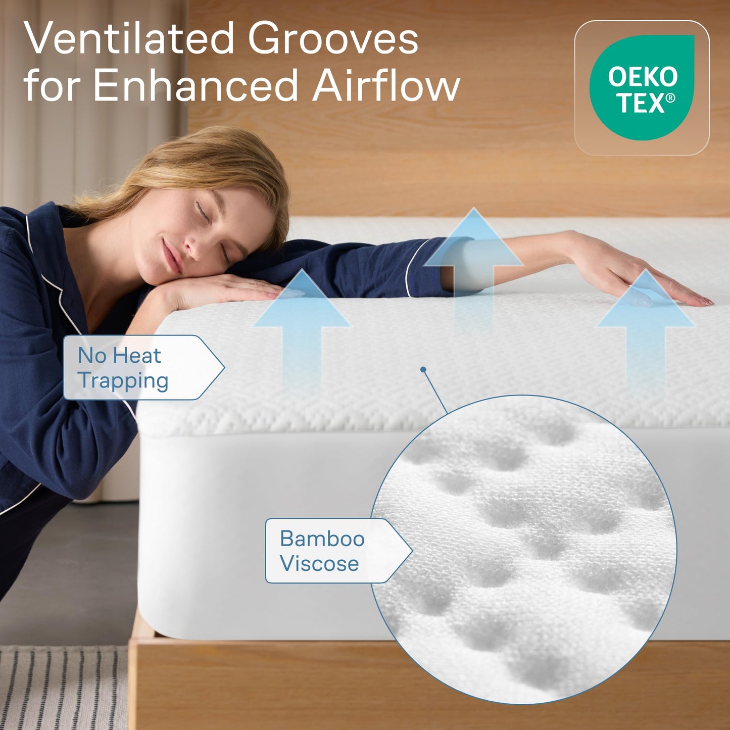 100% Waterproof Queen Mattress Protector - 360 Pad Protection Against Spills, Stains & Accidents for Parents & Pet Owners - Noiseless & Cooling Viscose Made from Bamboo (White)