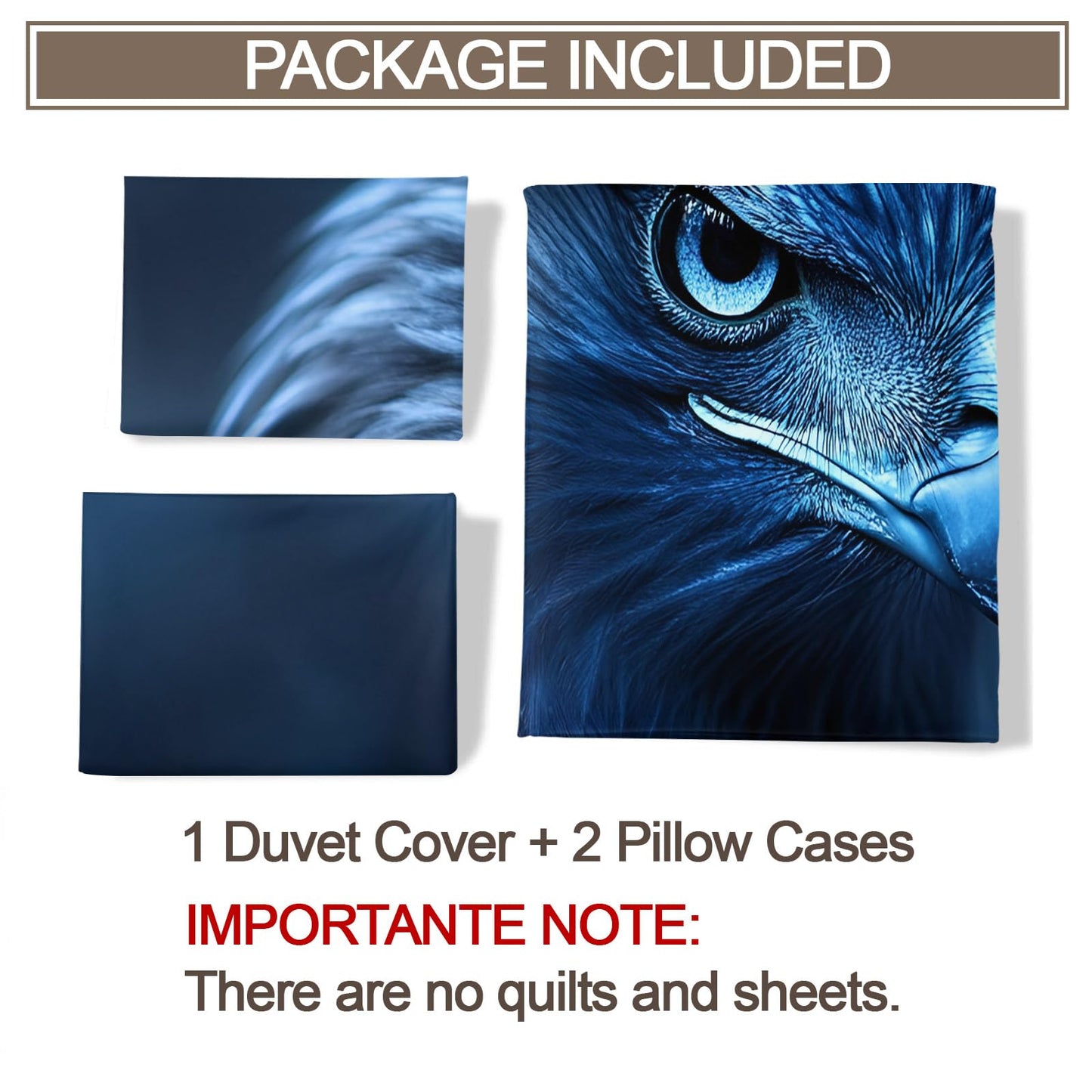 PAISUOQ Eagle Bedding Sets, Animal Eagle Duvet Cover Queen, Animals Comforter Cover with Zipper Ties, 3 Pieces with 2 Pillowcases, Home Decor & Gifts