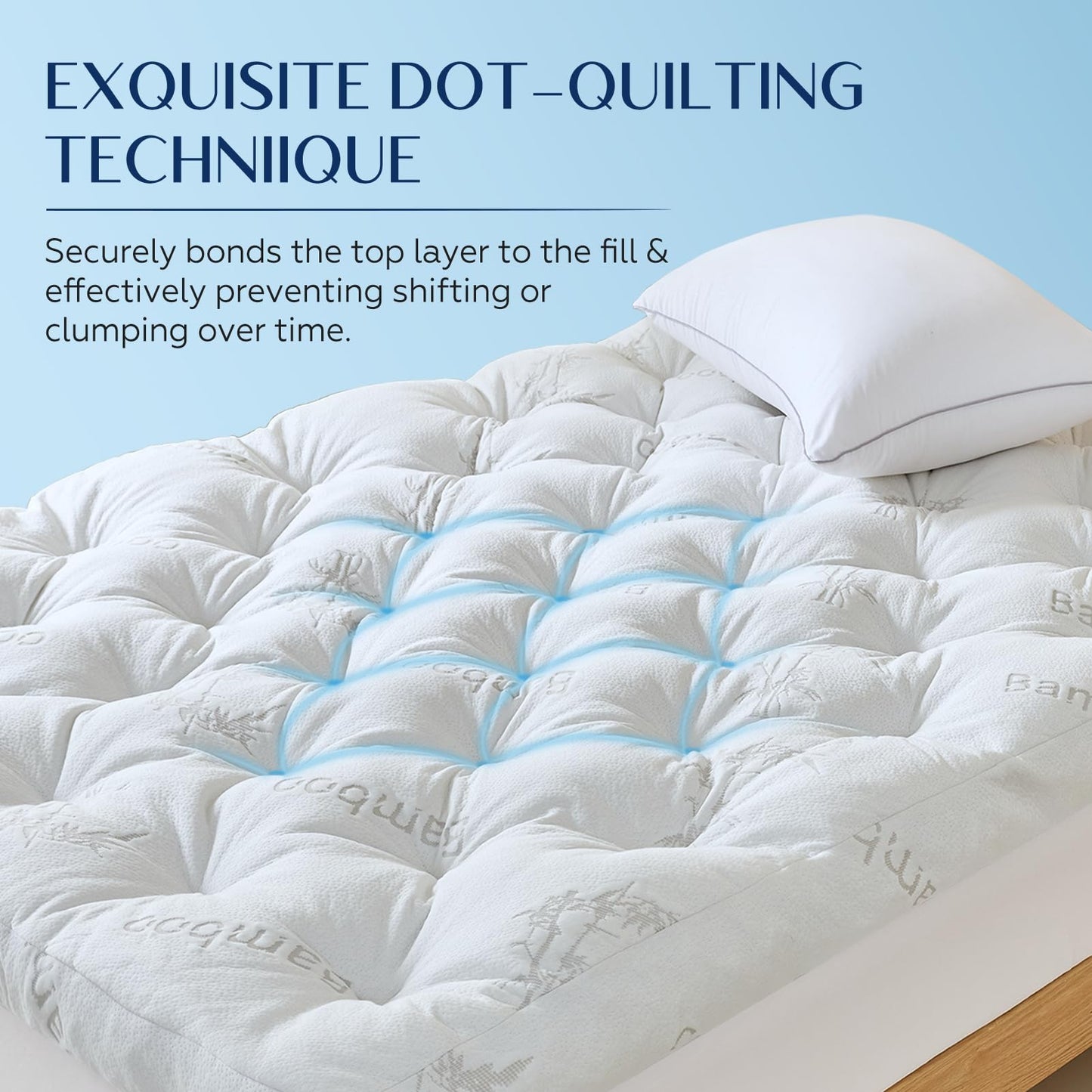 5 Inch Queen Mattress Topper Viscose Derived from Bamboo,Extra Thick Pillow Top Mattress Pad Queen Size,Cooling for Hot Sleepers,Memory Foam Filling for Pain Relief,White