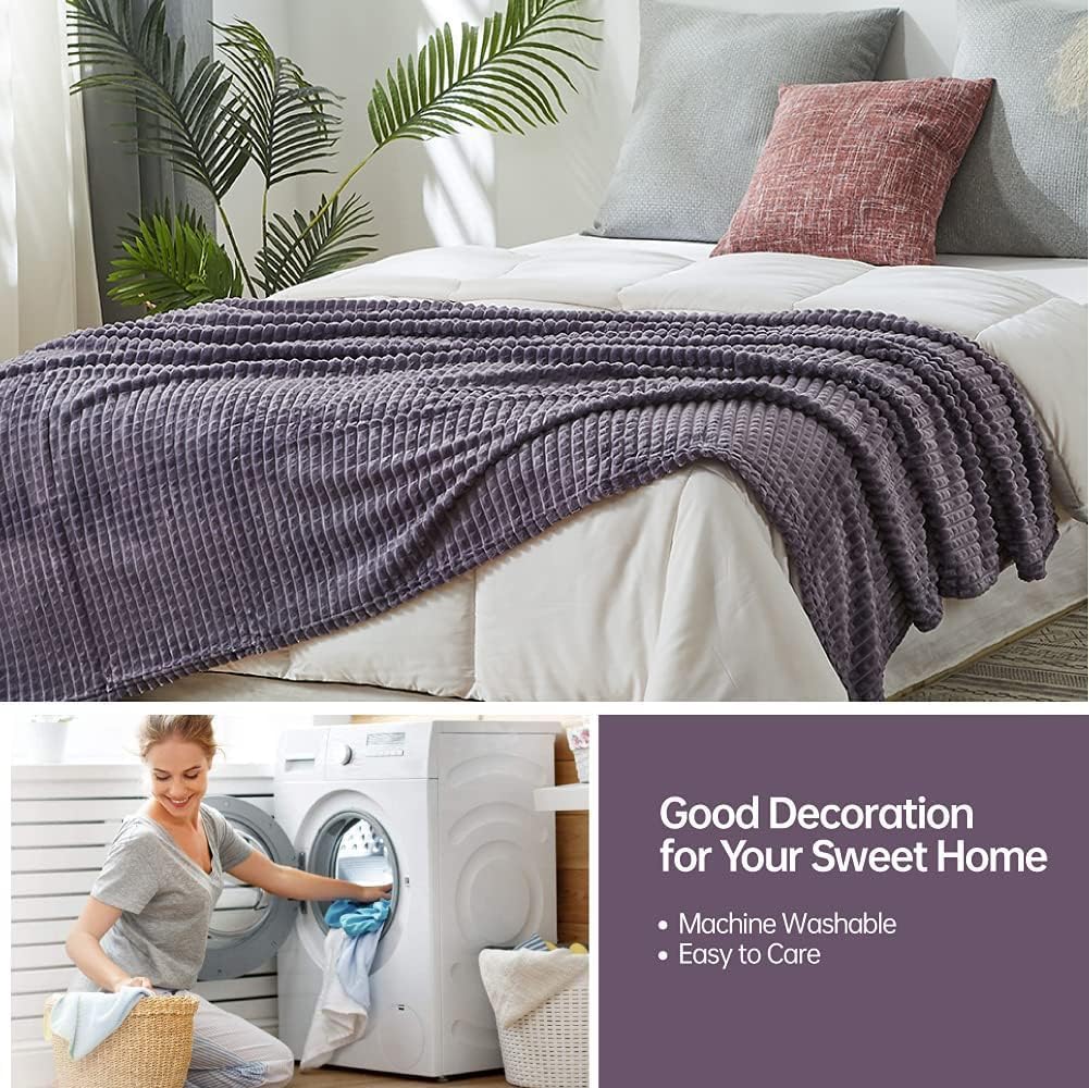 Simple&Opulence Purple Throw Blanket for Couch-Super Soft Fluffy Blankets for Women 50x70 Inches Cozy Lightweight Fleece Blanket for Home Decor