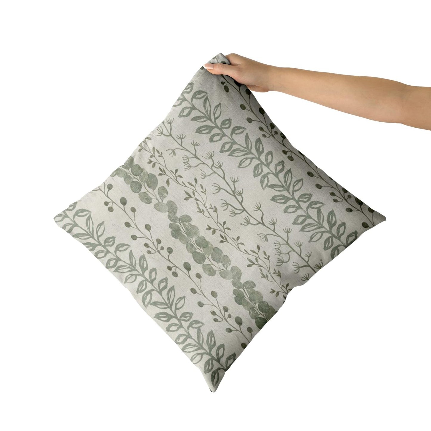 Giwawa Sage Green Leaves Pillow Covers 18x18 Inch Set of 2 Spring Summer Leaf Plants Throw Pillow Case Seasonal Botanical Decorative Square Cushion Case for Home Sofa Bed Couch Car