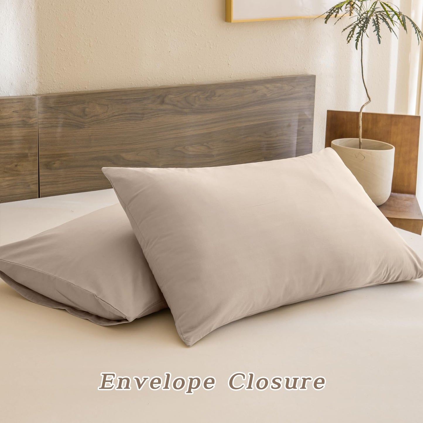 CozyTide King Size Comforter Set,Washed Cotton Boho Bedding Comforter Set Soft Lightweight Fluffy Aesthetic Bedding Set 3 Pieces(1 Beige Khaki Comforter and 2 Pillowcases)