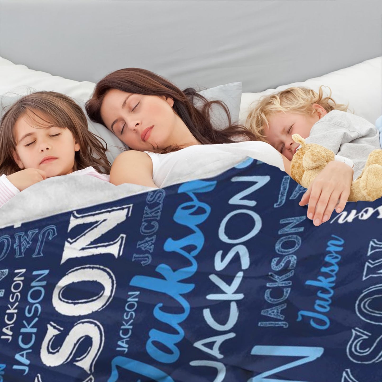 Custom Name Blanket, Personalized Throw Blanket with Names for Teen Girls Boys Kids, Customized Name Throw Blanket Customizable Gift for Kids Baby Adult Women Men Christmas Birthday - Printed in USA