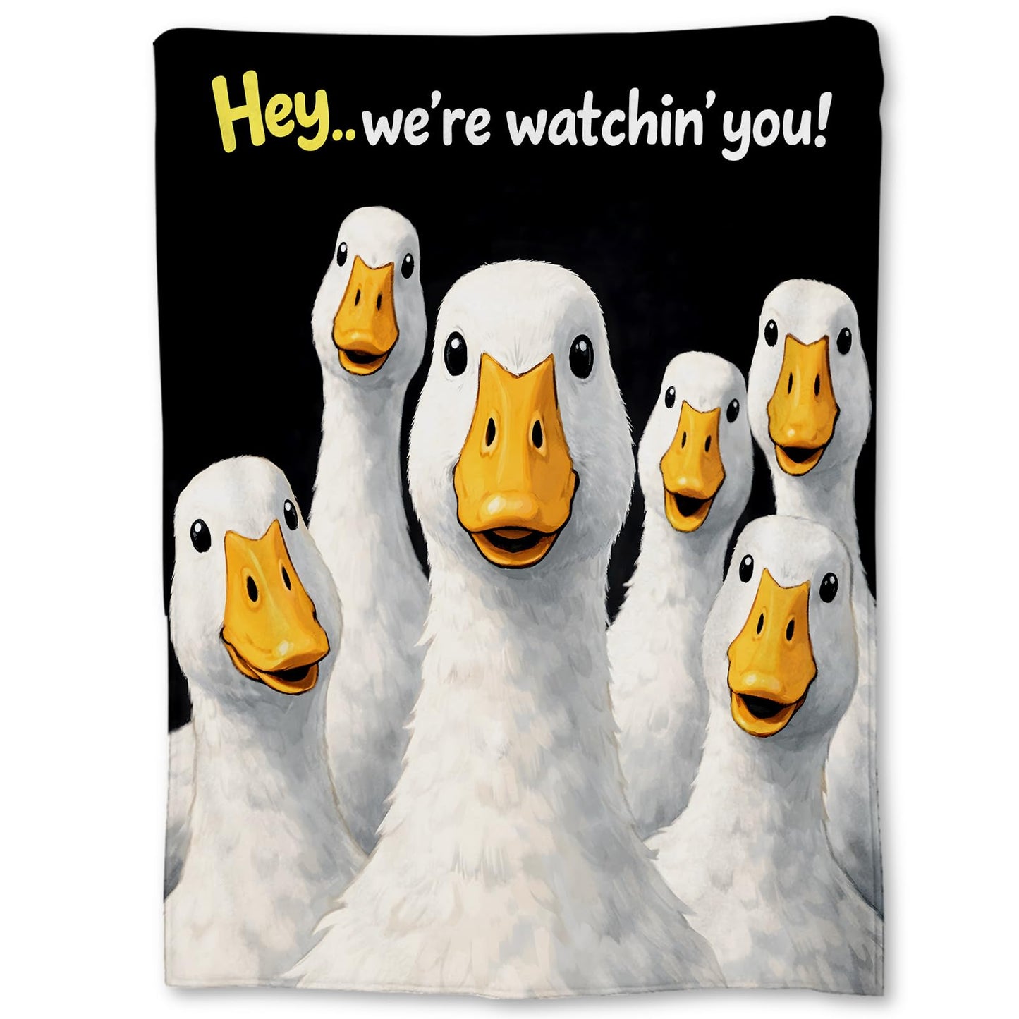 Ti Caldi Funny Duck Blanket Gifts, Cute Goose Animal Flannel Throw Blanket for Couch, Bed, Travel & Decor, Cozy Lightweight Warm Humor Blankets for Women Girls Kids Teens 60×50 in
