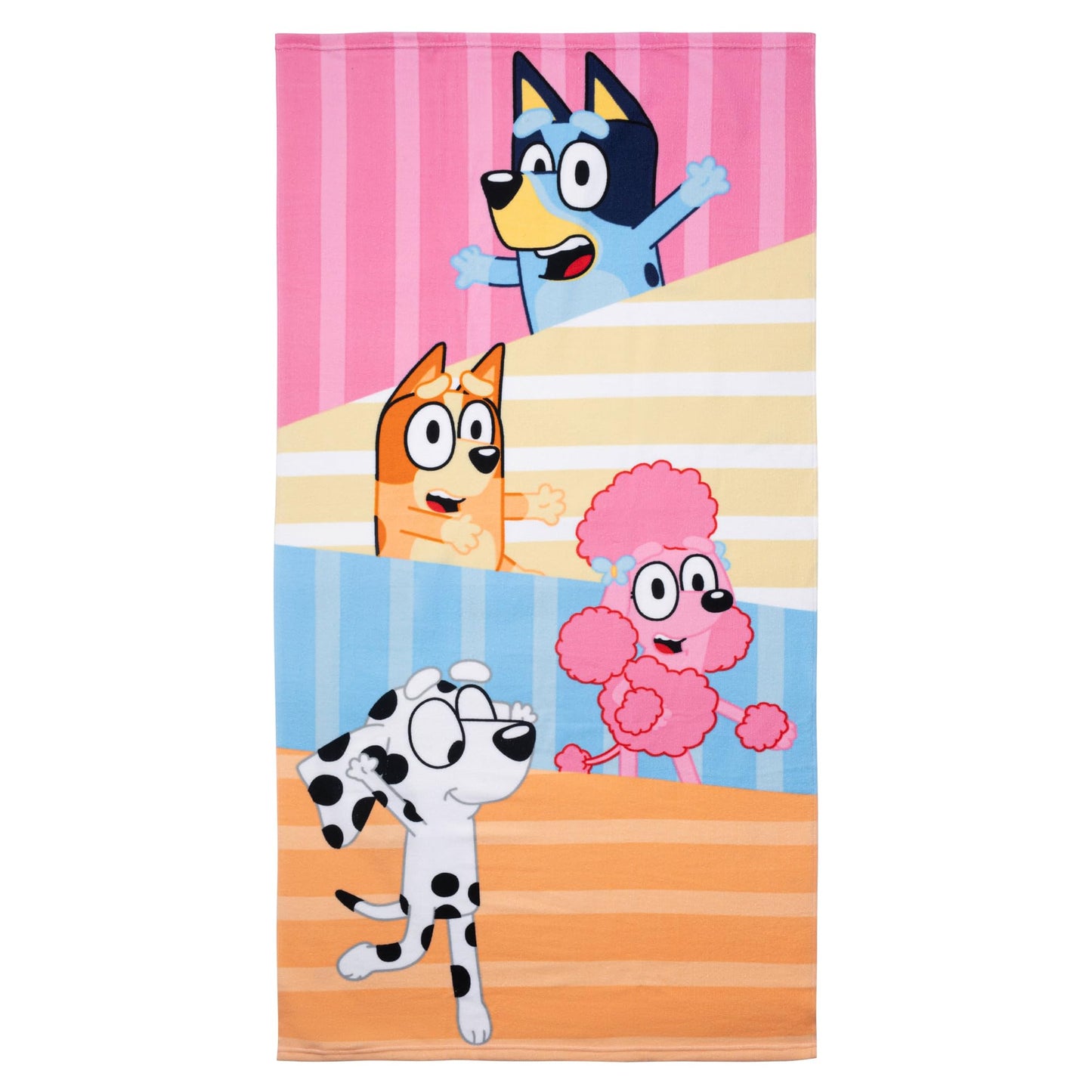 Jay Franco Bluey & Friends Bath Towel & Bath Buddy Set - Kids Bathtub Accessories - Includes 25 x 50 Inch Microfiber Towel & 13 Inch Bluey Water Play Buddy