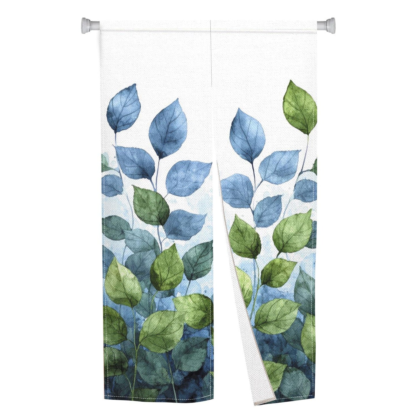 Leowefowa Long Style Japanese Noren Doorway Curtain Spring Summer Green Leaves Printed Door Curtain Tapestry Window Treatment for Hanging Bedroom Partition Kithchen Bathroom Home Decor, 33.5"x 70.9"