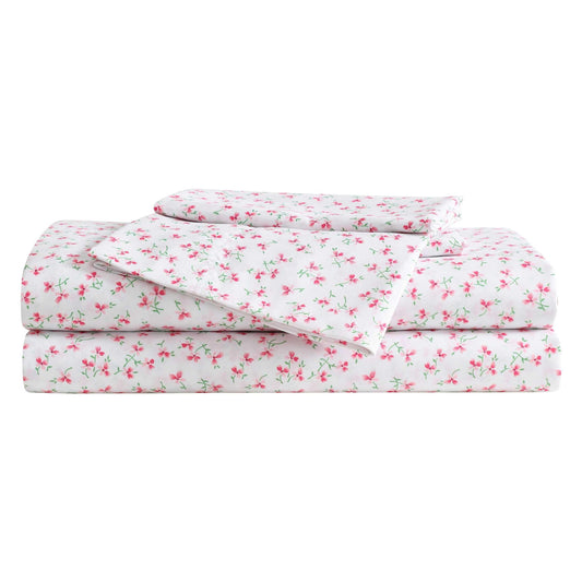 Betsey Johnson - Queen Bed Sheets, Super Soft & Lightweight Bedding with Matching Pillowcases, Fade & Wrinkle Resistant (Ballet Floral Pink, Queen)