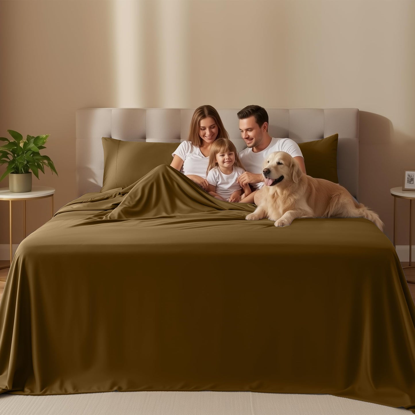 Utopia Bedding Queen Size Sheet Set – 4 Piece Bed Sheets, Soft and Breathable Microfiber, Includes 1 Fitted Sheet, 1 Flat Sheet and 2 Pillowcases – Oeko Tex (Mocha)