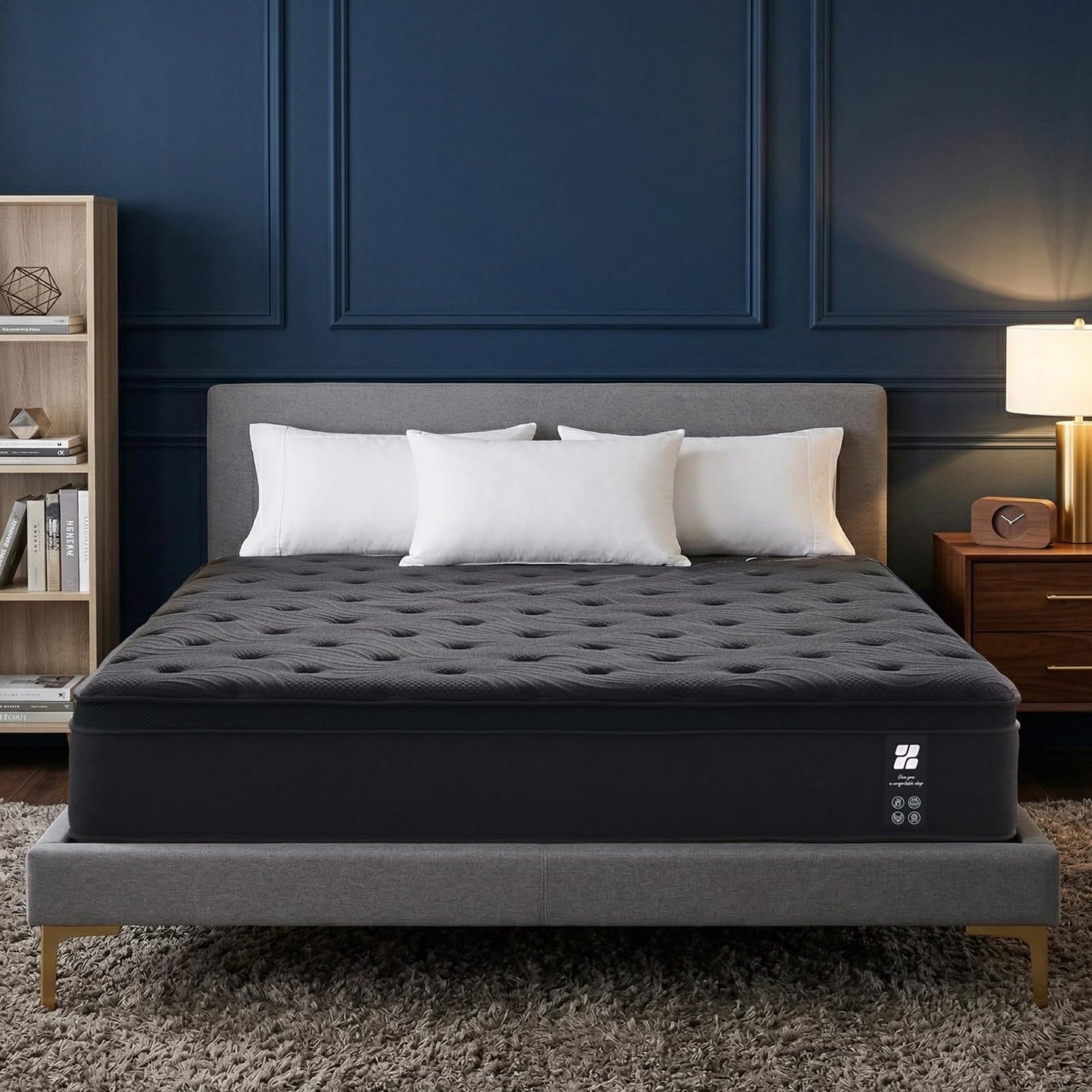King Size Mattress, 12 Inch Memory Foam King Mattress for Cool Night & Pressure Relief, Medium Firm with Motion Isolating, Hybrid Zoned Support Pocket Coils & Edge Support, CertiPUR-US Certified
