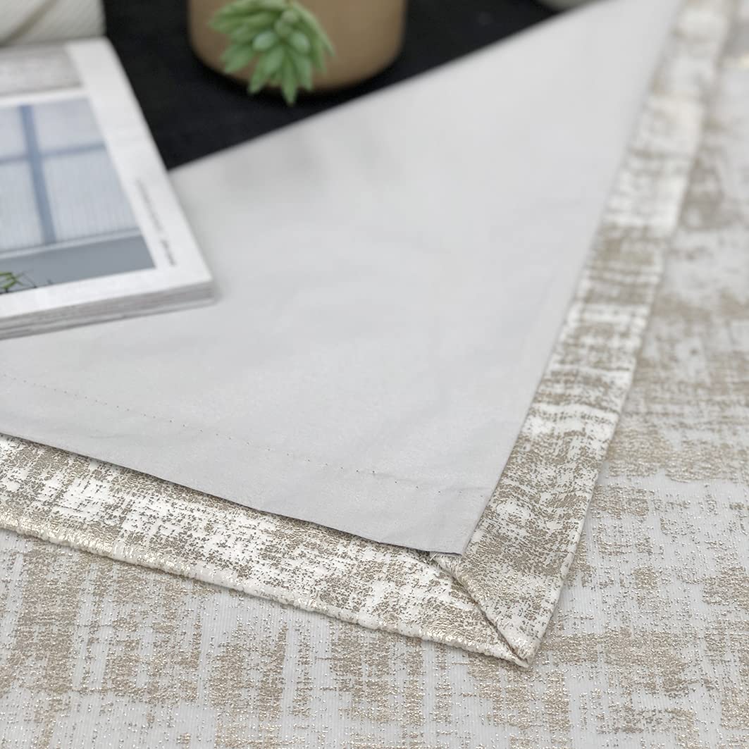 always4u 100% Blackout Soft Velvet Curtains for Bedroom Living Room Thermal Energy Saving 84 Inches Long Luxury Gold Foil Print Drapes 2 Panels White