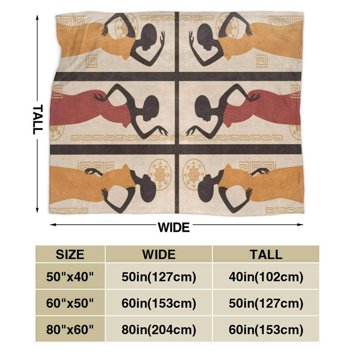 Ouqiuwa Beautiful African American Women Vintage Throw Blanket Plush Microfiber Flannel Fleece Blanket 50X40 Inch for Bed Sofa Couch Camping Travel