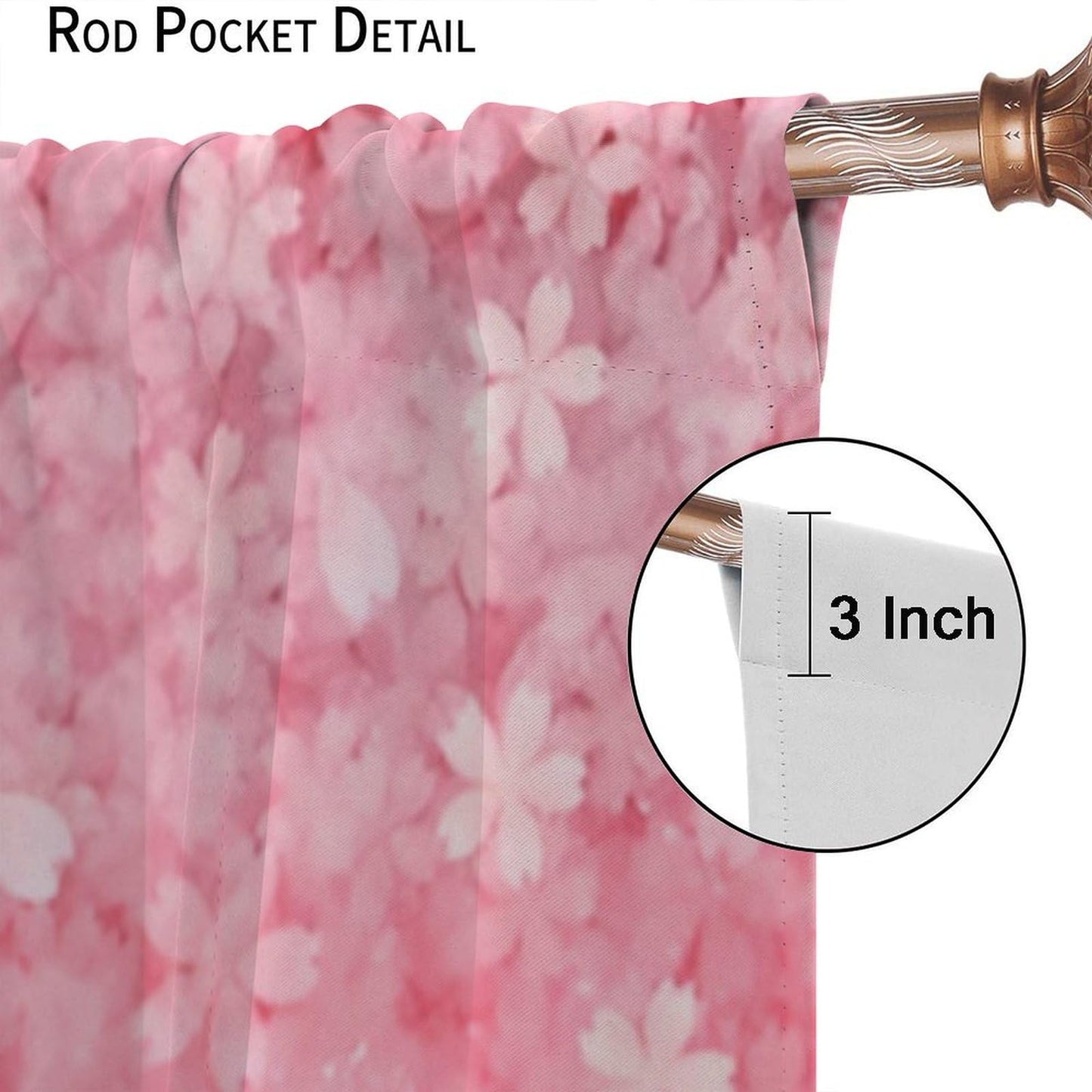 Mchenxin Spring Cherry Blossom Curtains, Abstract Pink Galaxy Japanese Cherry Blossom Flower Print Window Treamtents for Girls Women Bedroom Living Room, 42x45in (No Blackout)