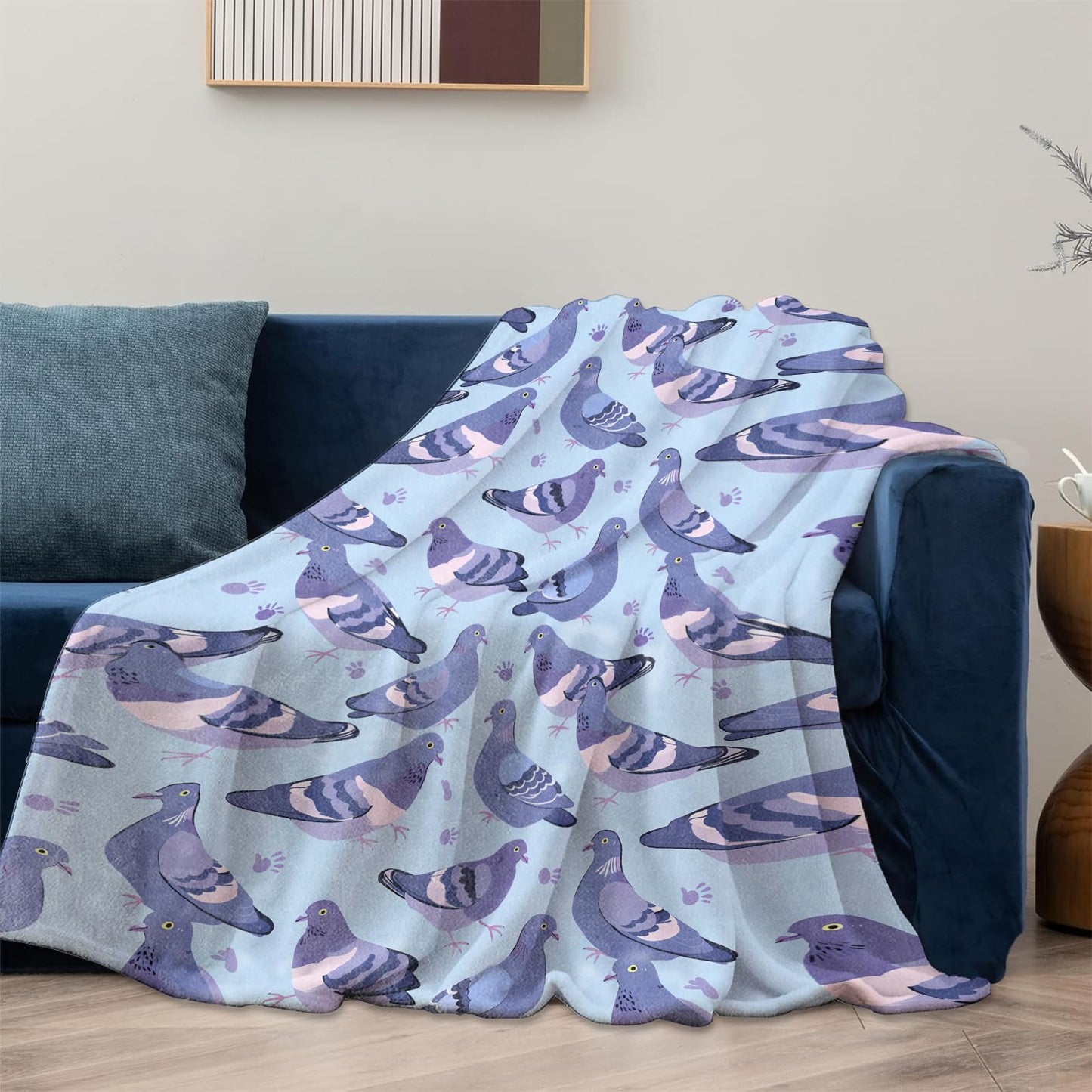 Pigeon Theme Blanket Gifts for Women Girls, Soft Warm Lightweight Flannel Throw Blankets for Living Room Home Sofa Travel Decor 50" x 60"